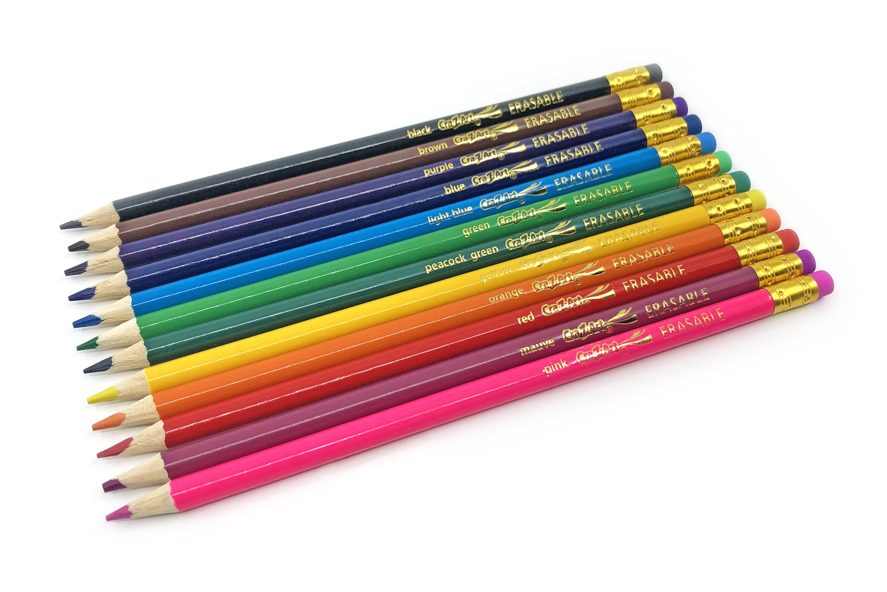 Cra-Z-Art Erasable Colored Pencils, Pre-sharpened Break-Resistant Lead for Drawing and Sketching (Assorted Colors, 12 Pack) 0zj79