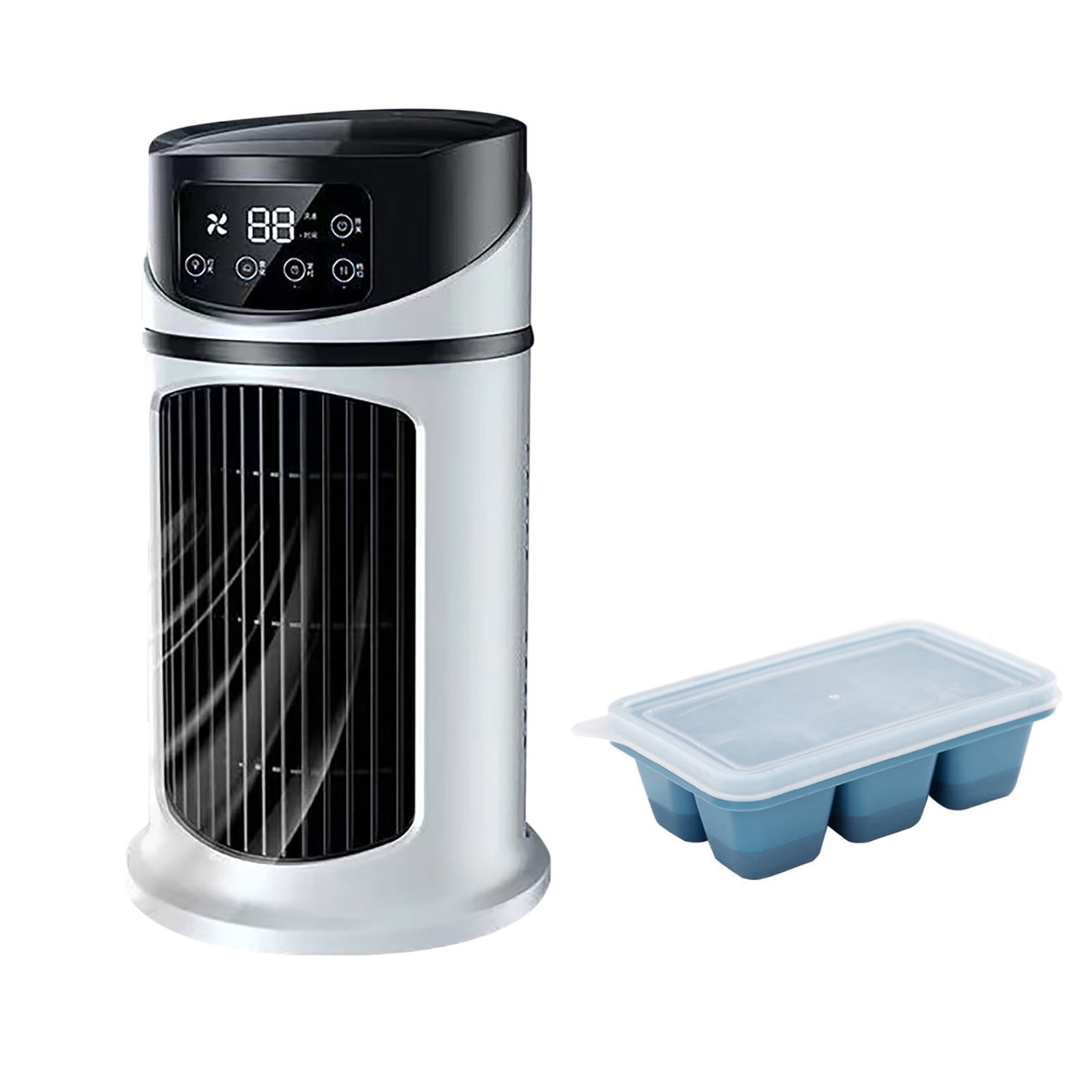 Dofurz Portable Air Conditioner for Bedroom, 5-Speed Desktop Cooling Fan with Ice Lattice (White, 1 Unit) s58z8