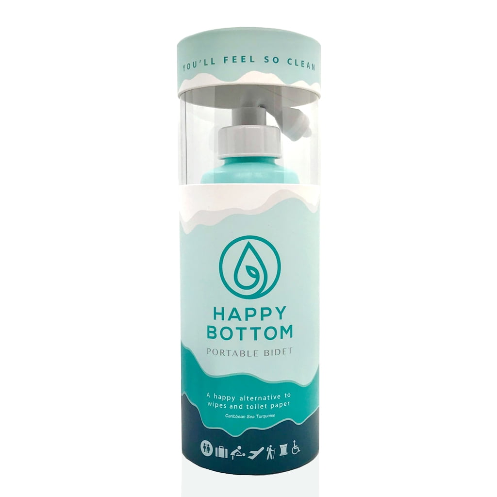 Happy Bottom Portable Bidet Sprayer for Personal Hygiene (Turquoise, 14 fl oz) ybg03