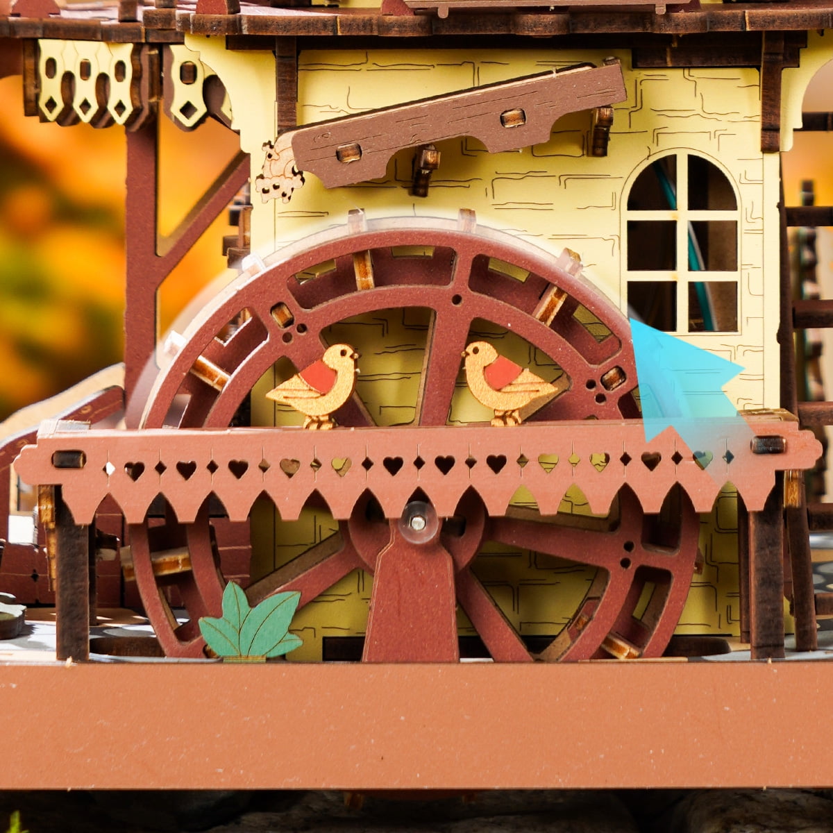 ROKR Cuckoo Clock Mechanical 3D Wooden Puzzle (Colorful, 12 in x 8 in) rq06t