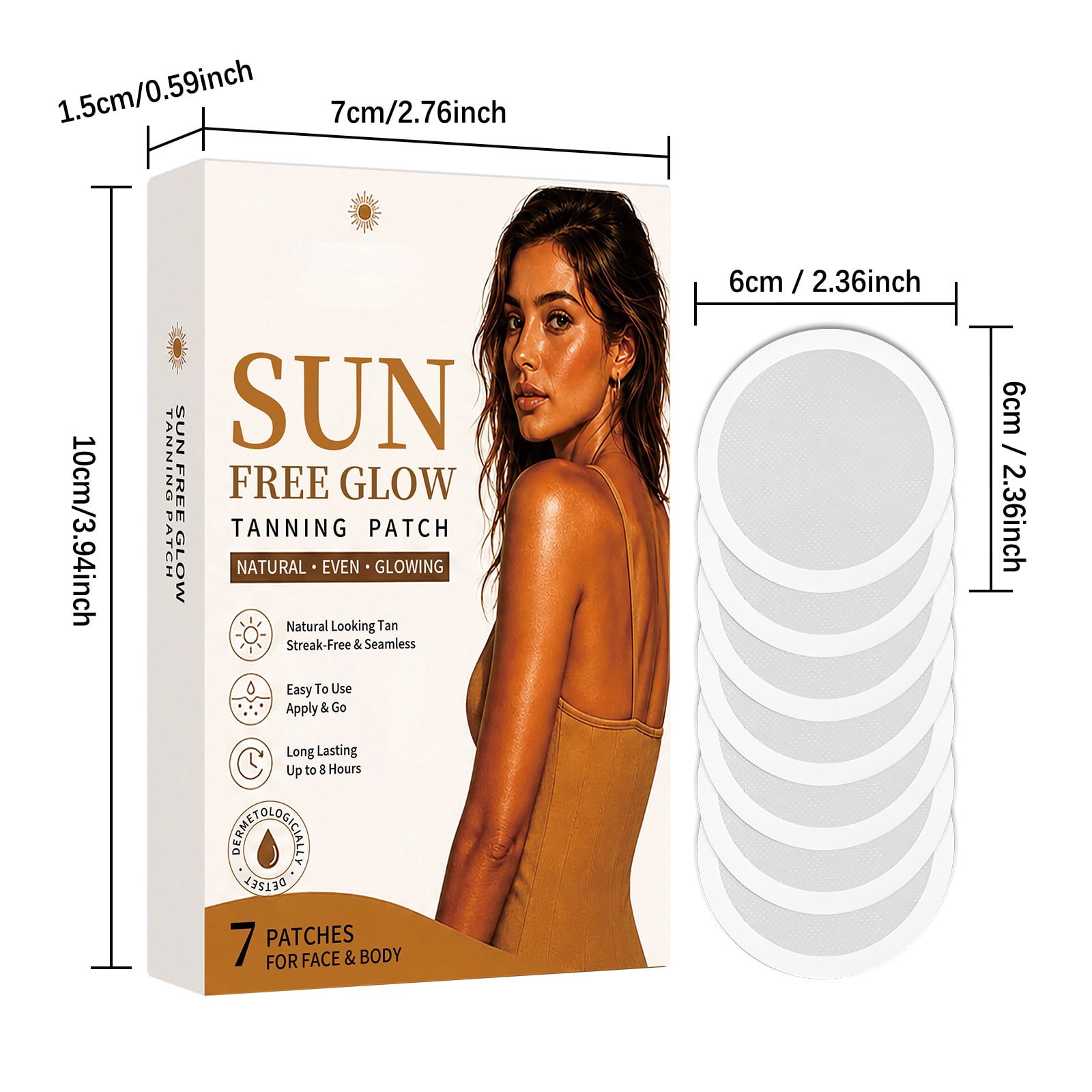 SZBAOAN Transdermal Self-Tanning Patches (Natural Bronze Glow, 7-Pack) q5mp2