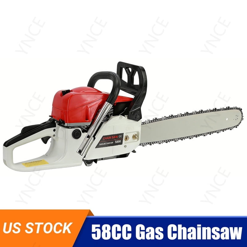 YNCE 58CC Gas Chainsaw, 3.2HP 2-Cycle Engine, 20 in Bar, Anti-Vibration System for Logging and Wood Cutting (20 in) 8bv9r