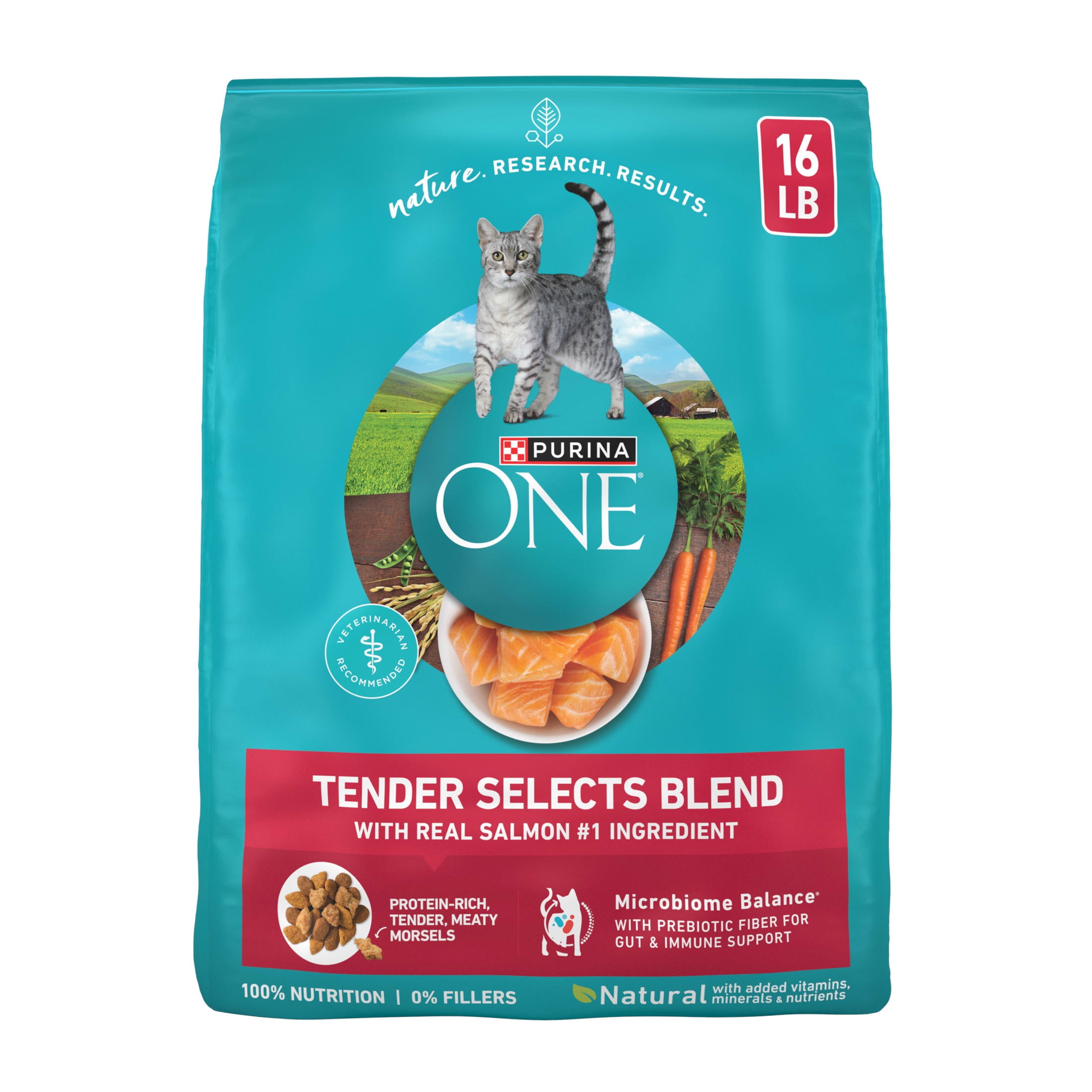 Purina ONE Tender Select Blends Dry Cat Food, Real Salmon Recipe (16 lb) 85u50