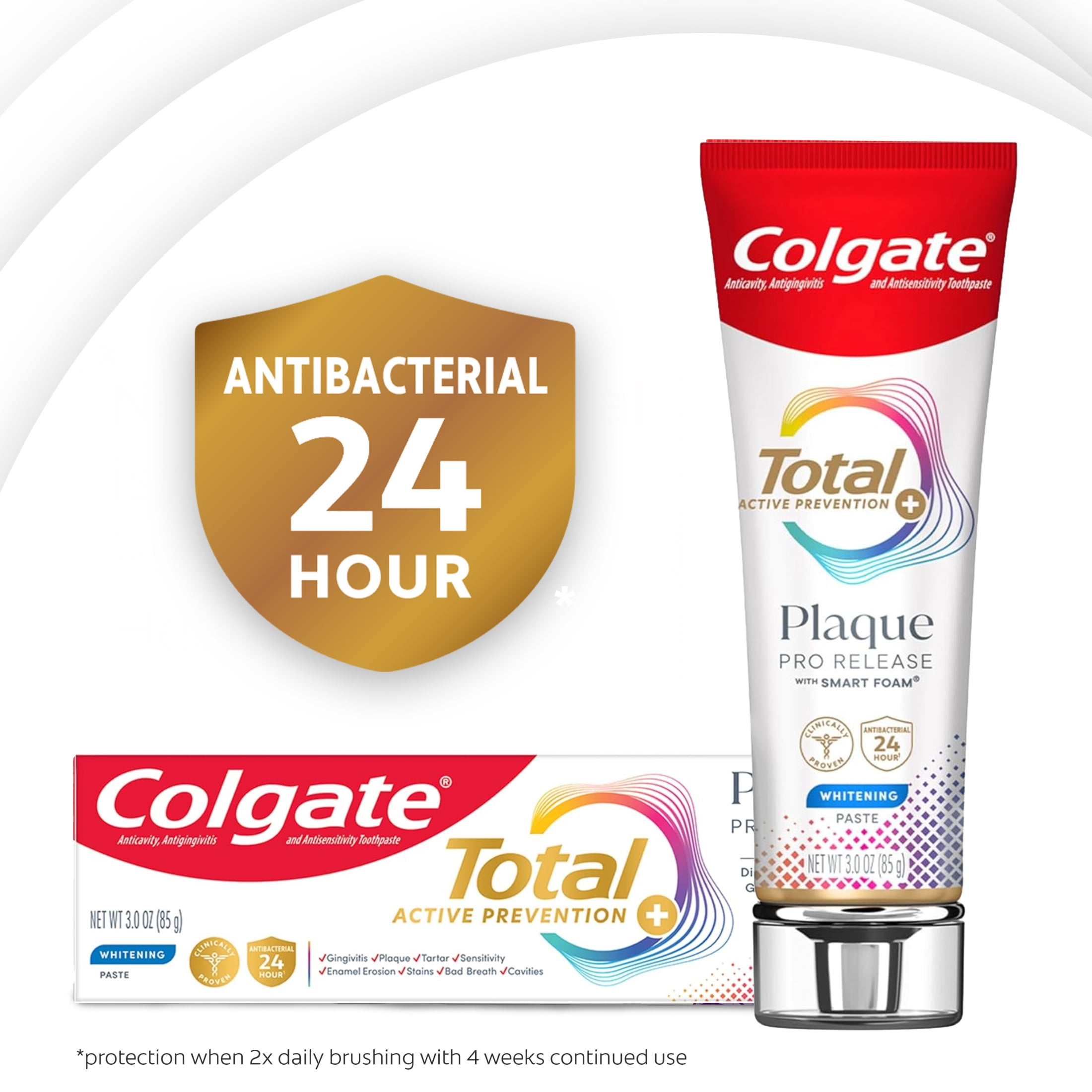 Colgate Total Plaque Pro Release Whitening Toothpaste (Mint, 3.0 oz) 8oebv