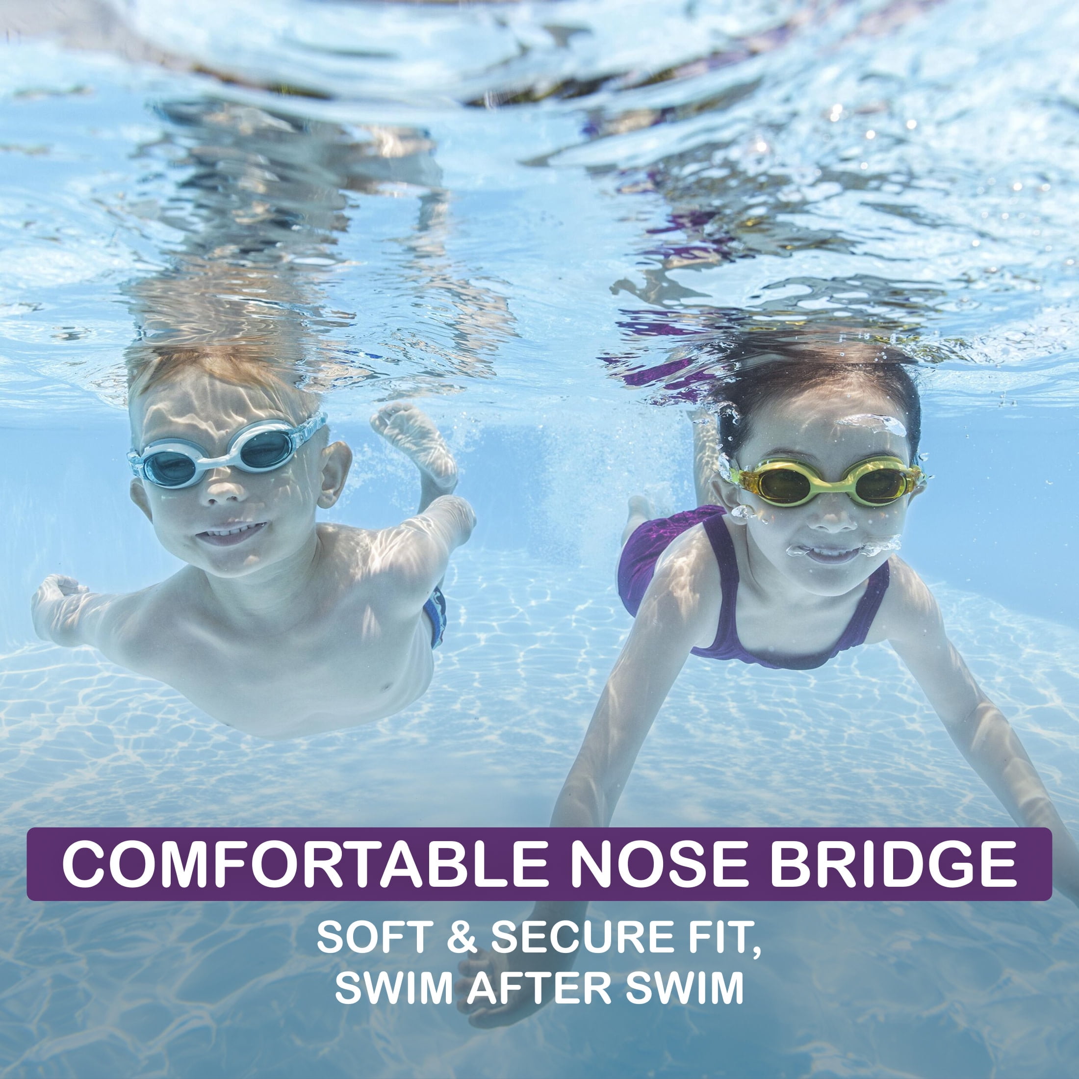Puddle Jumper Child Swim Goggles, Anti-Fog UV Protection, Comfort-Fit Silicone Strap (Green, 1 Pair) 6w42b