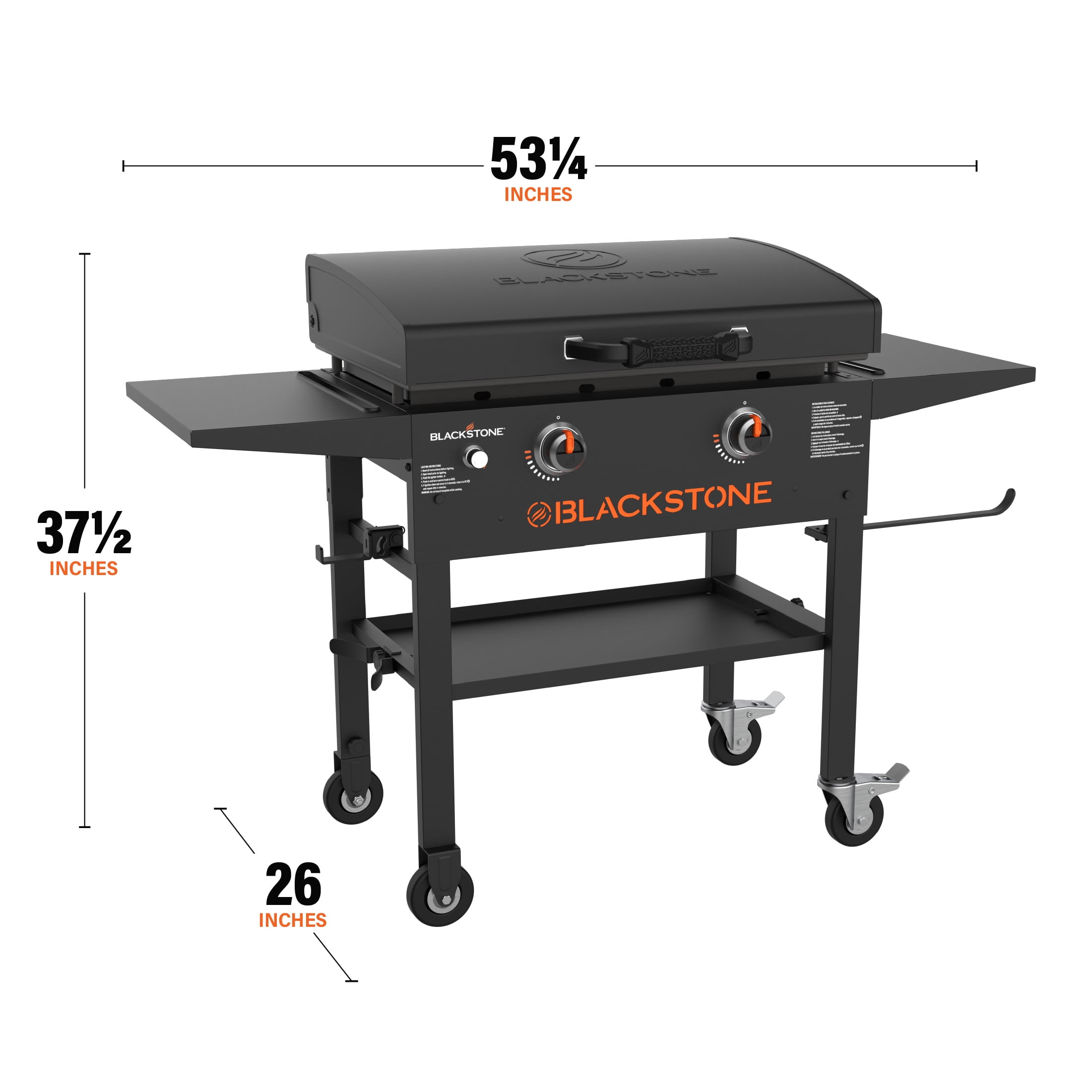 Blackstone Original Outdoor Griddle, 2-Burner Flat Top Grill with Hood (Black, 28 in) tkdfs