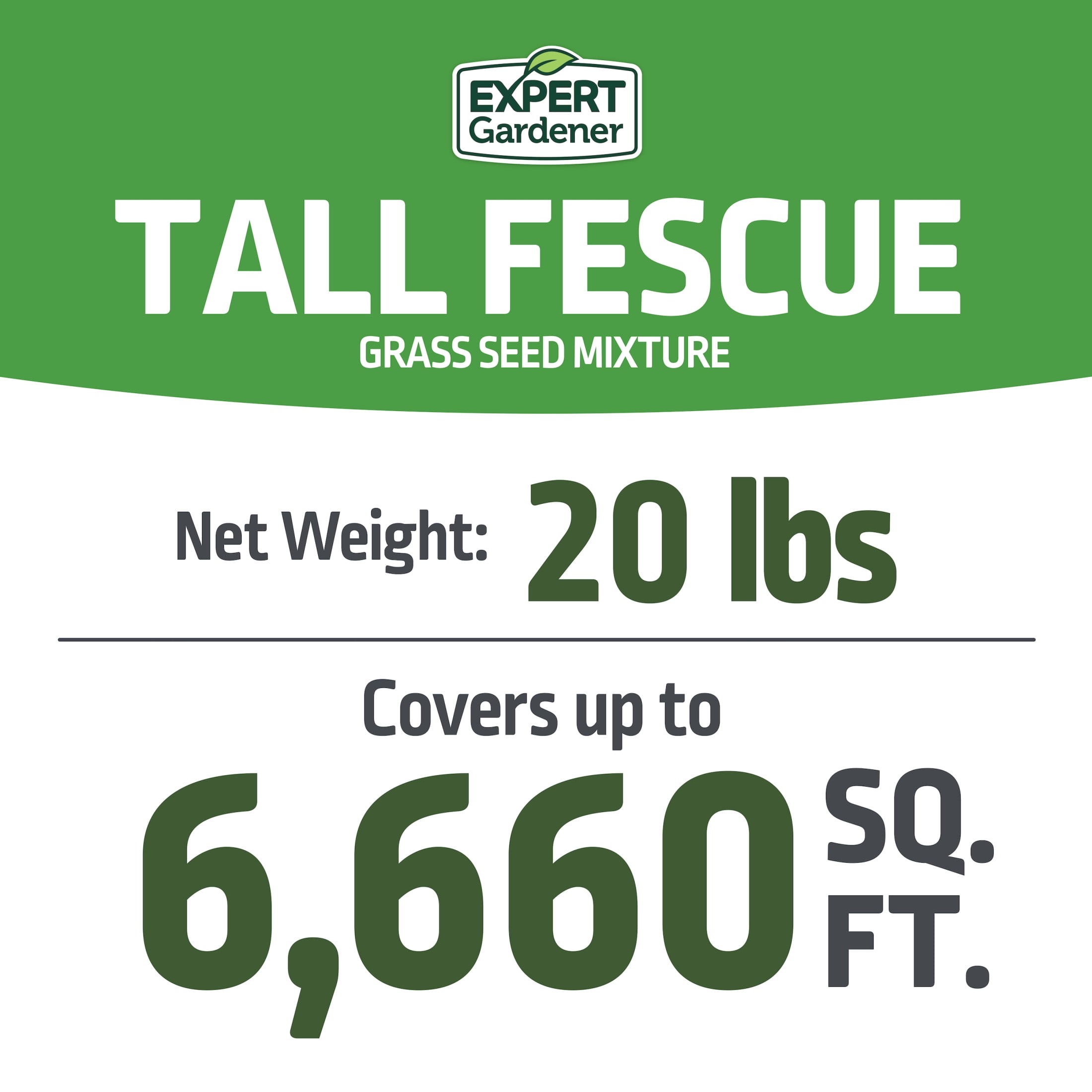 Expert Gardener Tall Fescue Grass Seed Mix (Sun to Partial Shade, 20 lb) m11y6