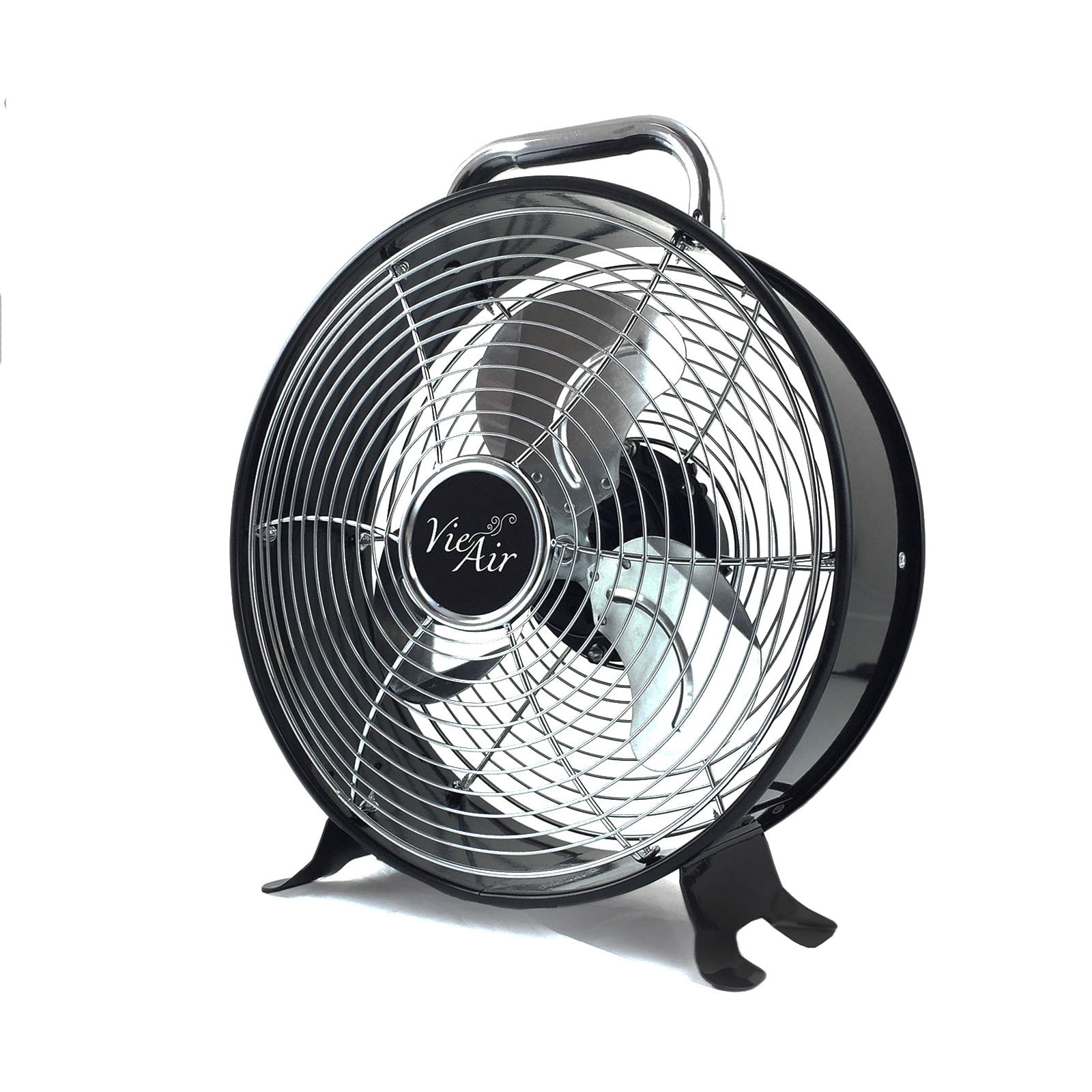 Vie Air High Velocity Retro Metal Drum Fan (Black, 12 in) 0m804