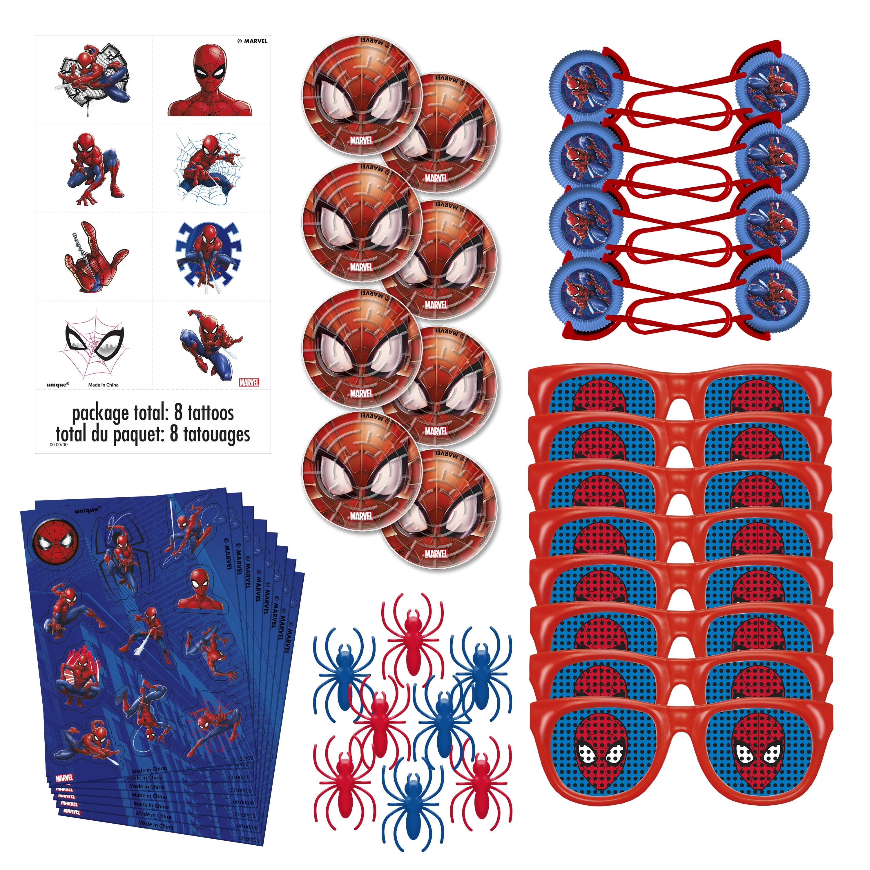 Spider-Man Birthday Party Favor Set for 8 Guests (48 Pieces) rwgqk