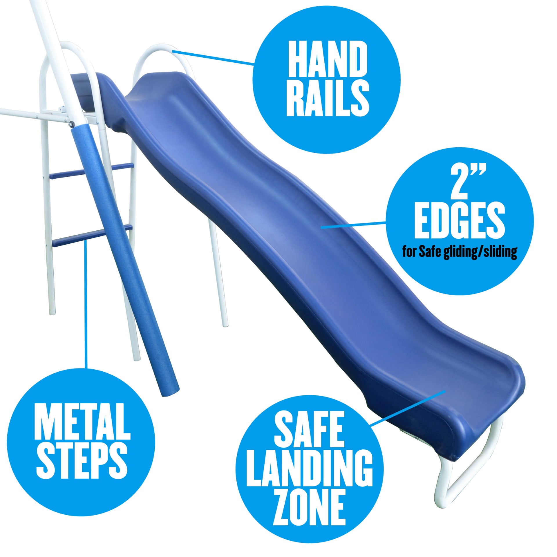 XDP Recreation Surf N Swing Set with Wave Slide, Super Disc Swing, and Stand-R-Swing (Blue, 179 in x 102 in x 74 in) p31vo