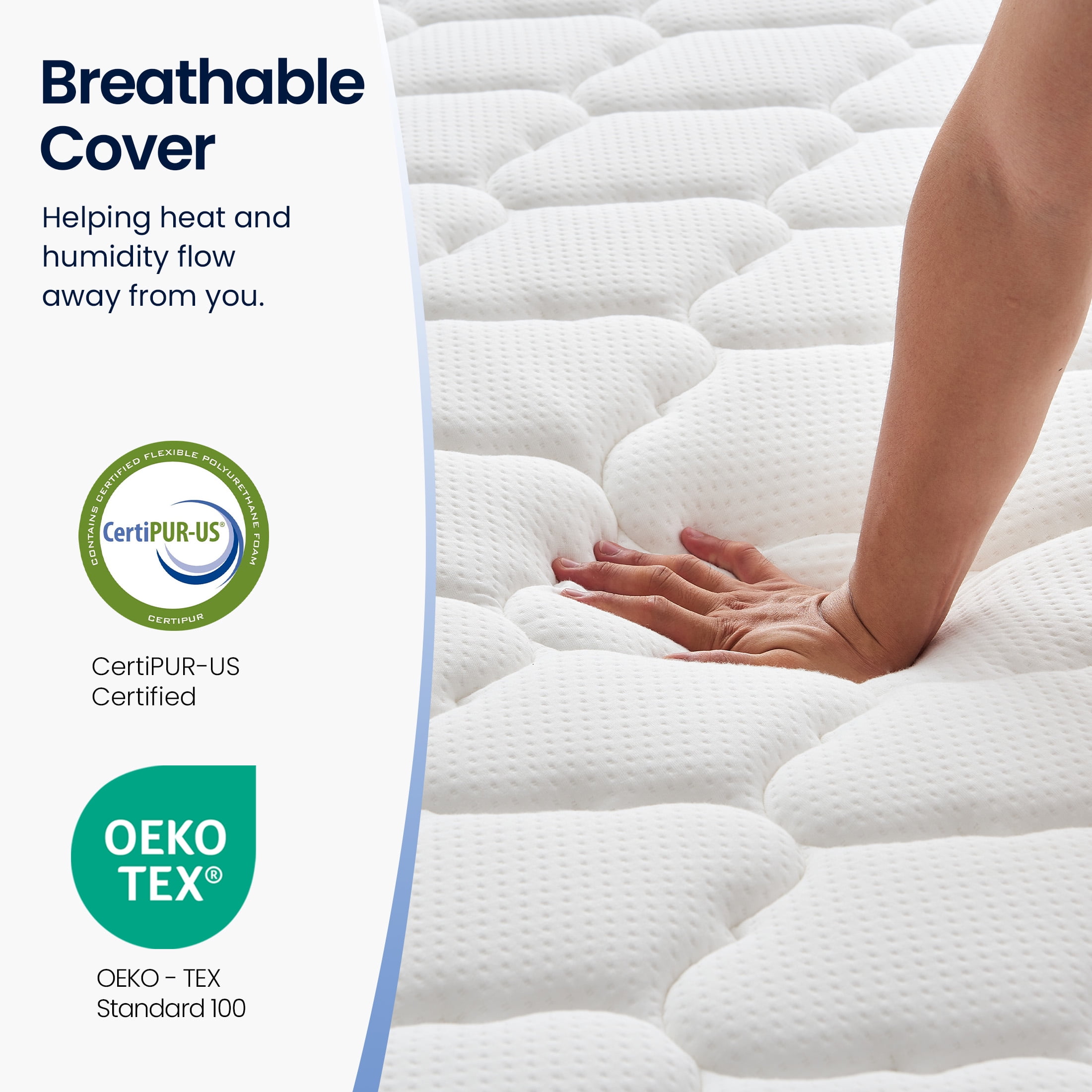 OnBeam 10 in Queen Memory Foam Mattress (Medium-Firm, Motion Isolation, Breathable) 3kxlr