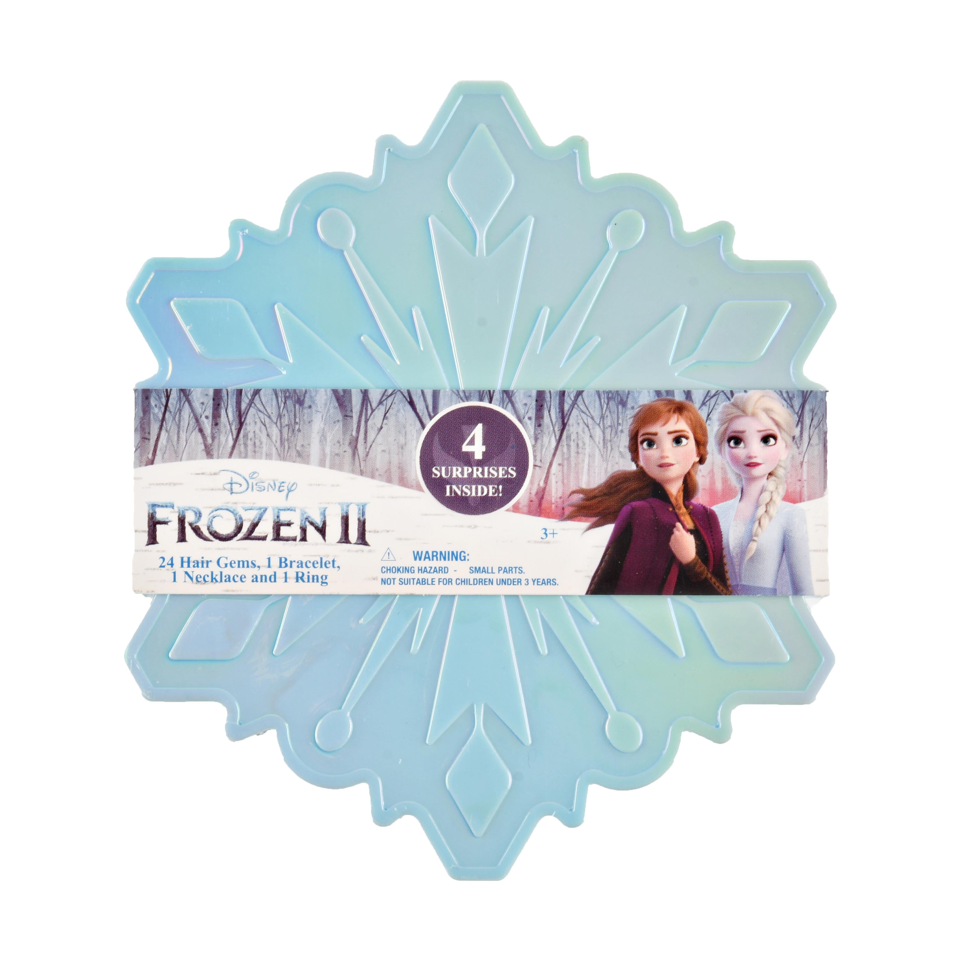 Disney Frozen Kid-Friendly Party Accessory Set with Snowflake Bows and Hair Gems (Blue and White, 1 Pack) 6zssc