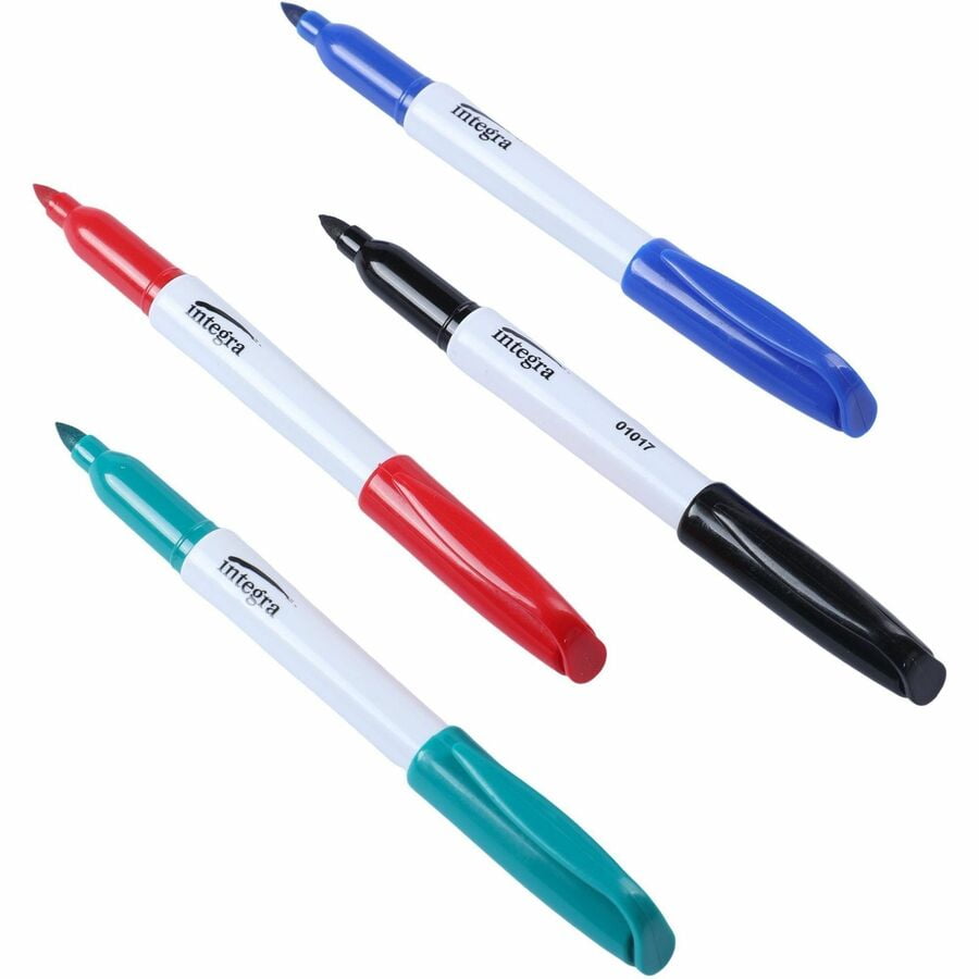 Integra Dry-Erase Whiteboard Markers, Bullet Tip, Low-Odor Ink (Assorted Colors, 4-Pack) rn72b