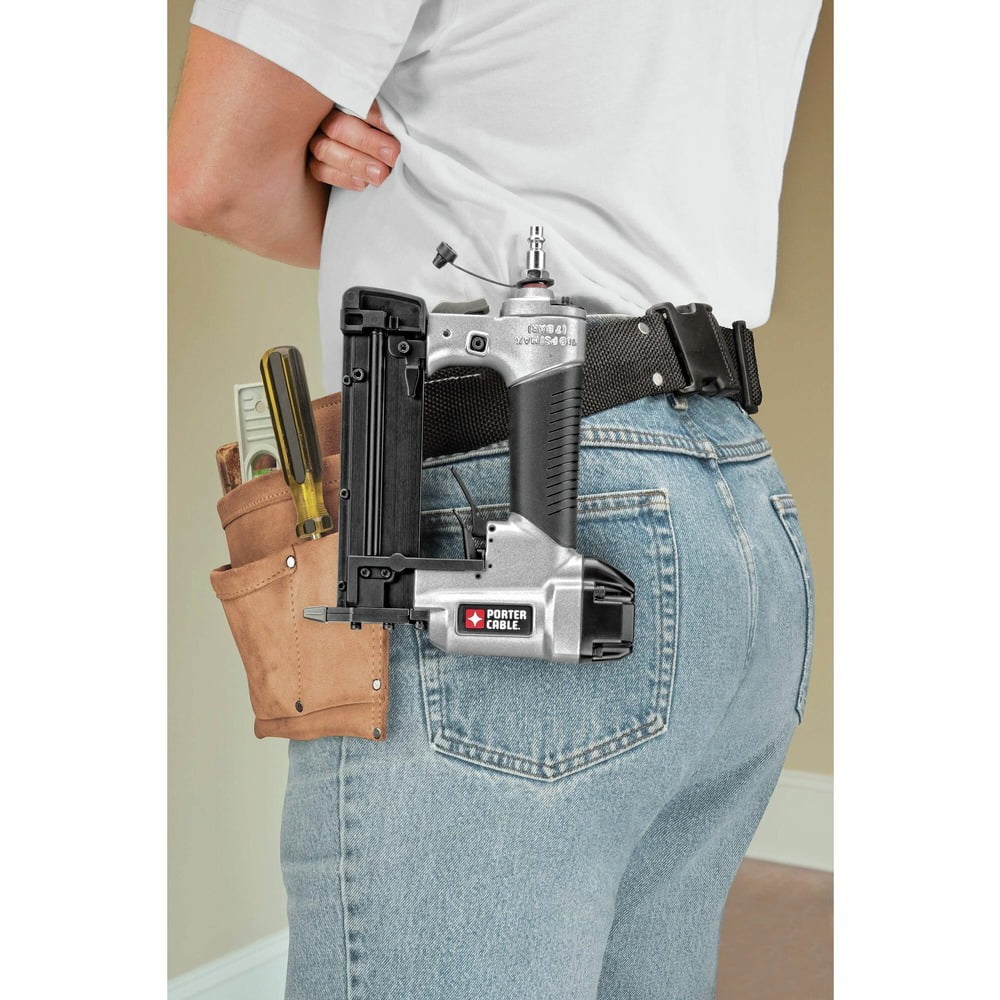 PORTER-CABLE 3-Piece Pneumatic Nailer and 6 Gallon Oil-Free Pancake Air Compressor Combo Kit (Refurbished, 6 Gallon) laxuh