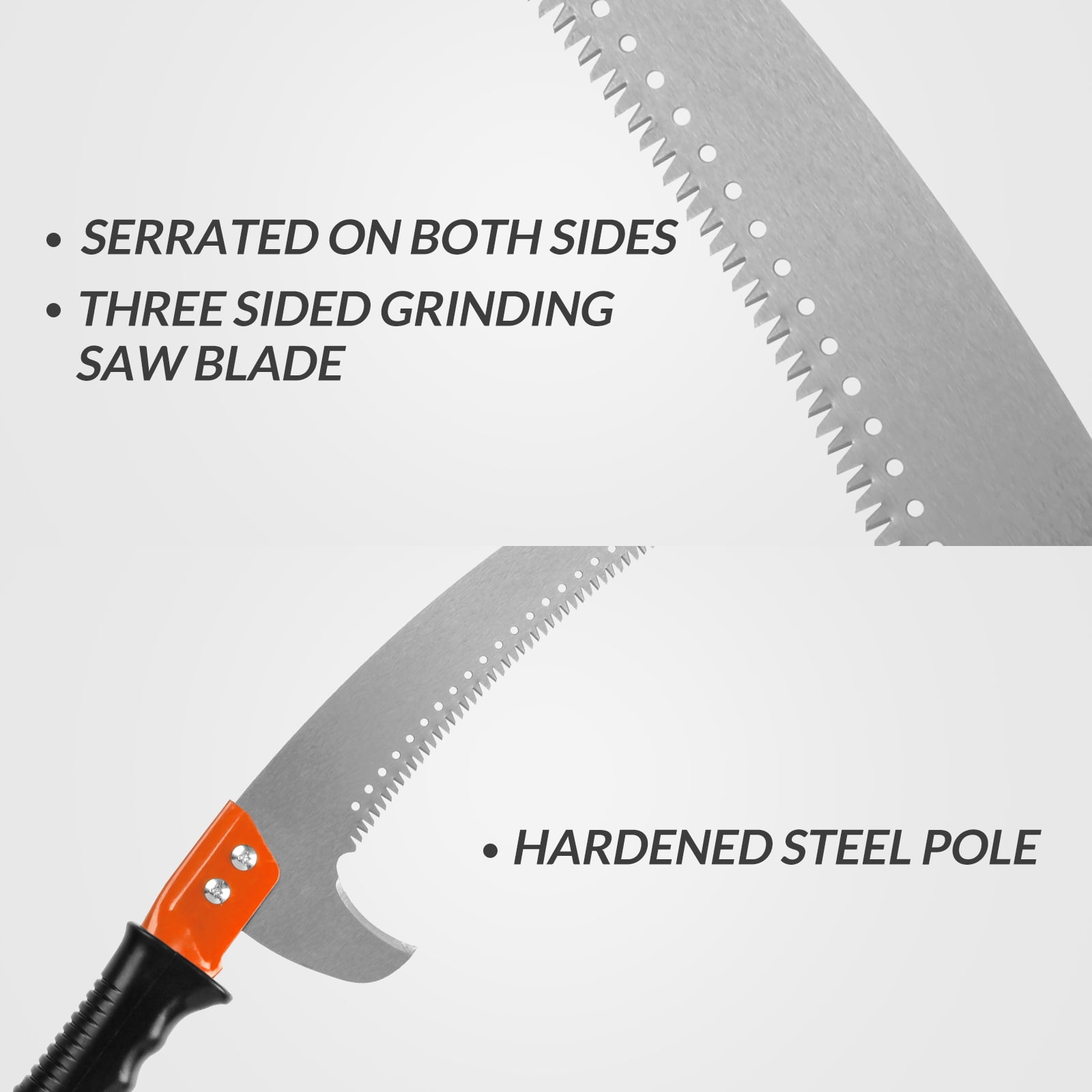 Walensee Pole Saw for Tree Trimming, Manual Stainless Steel Extension Pole with Sharp Mn Steel Blade (9 ft) hh54s