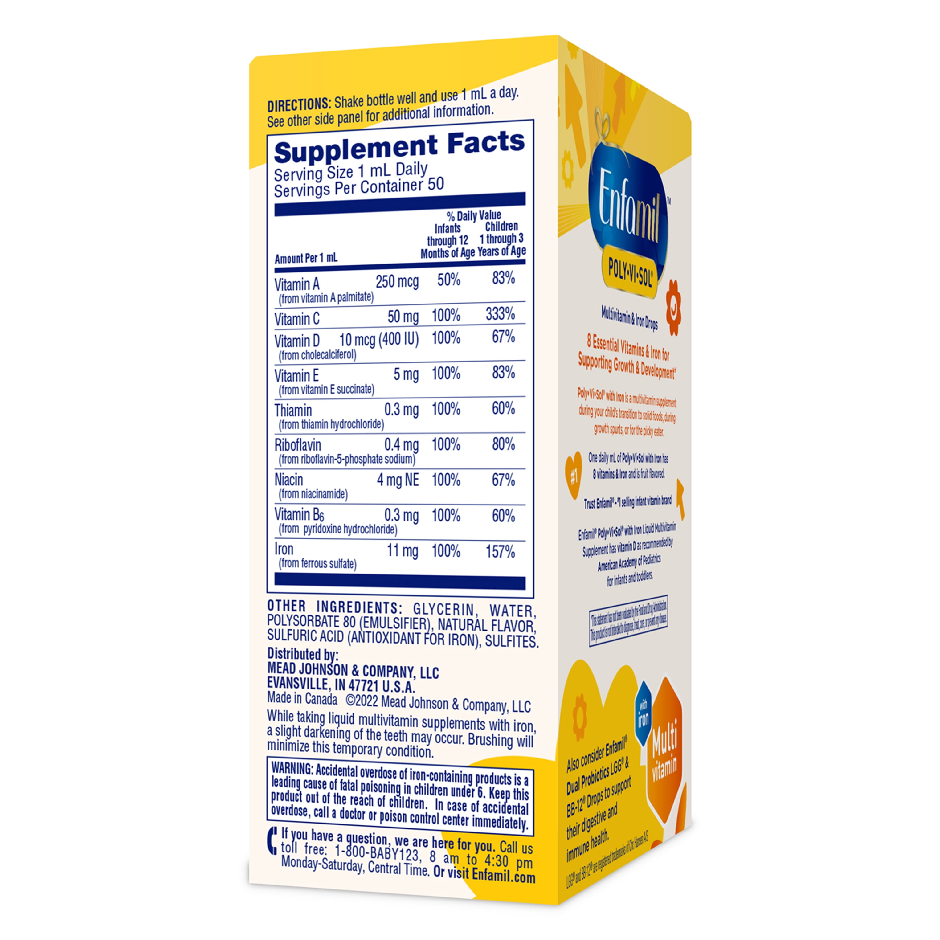 Enfamil Poly-Vi-Sol Multivitamin and Iron Supplement for Infants and Toddlers (1.69 fl oz) 5vocm