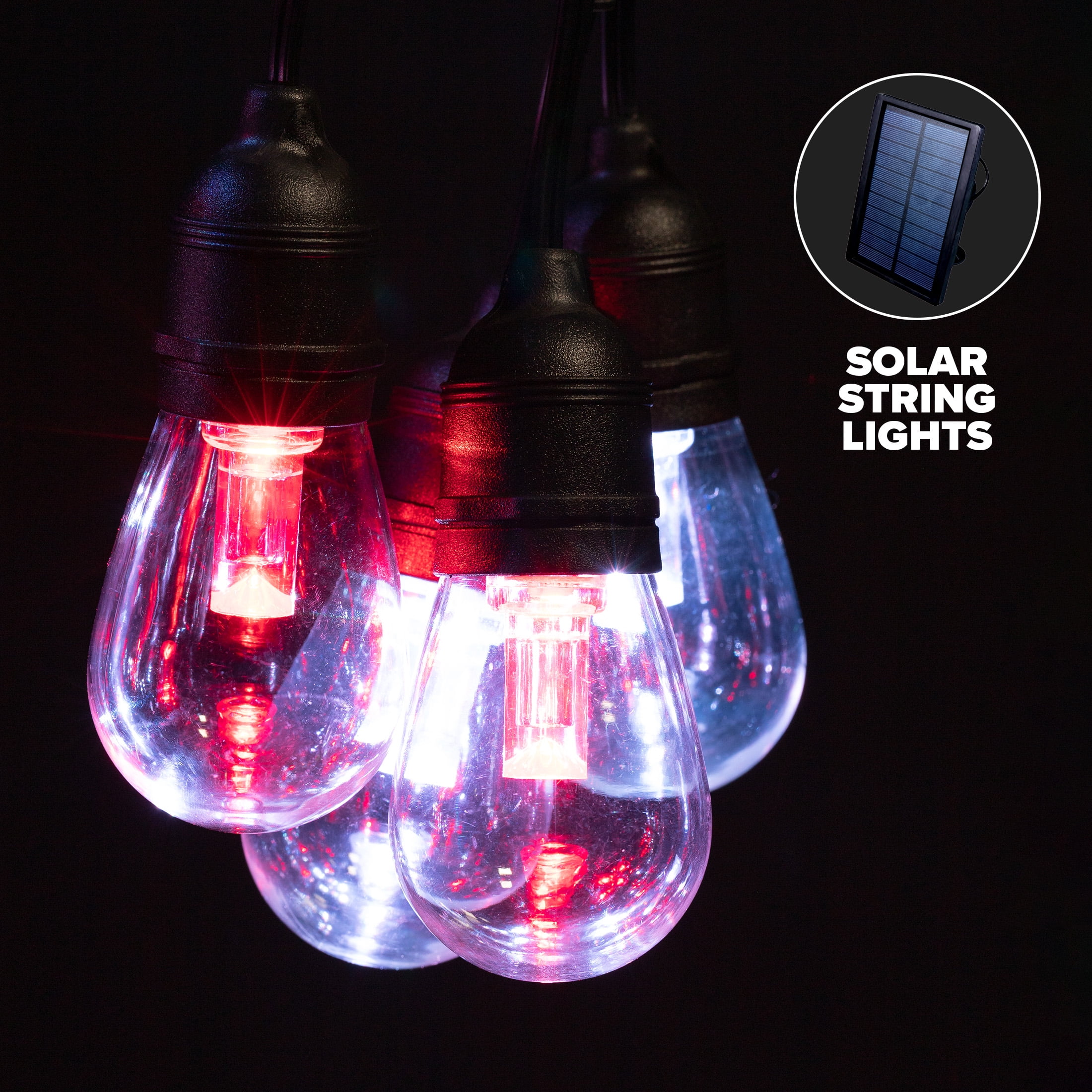 Better Homes & Gardens Solar Powered LED String Lights (Multi-Color, 34 ft) v4fel