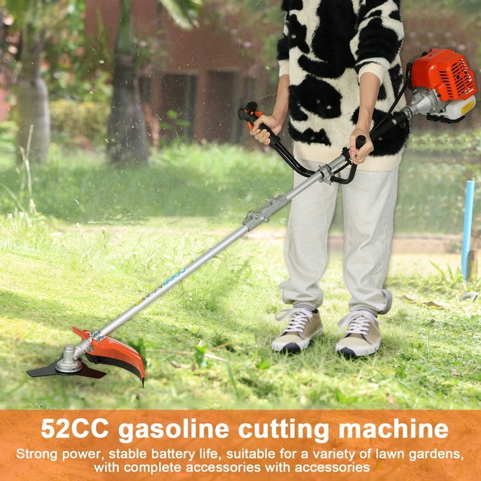 Jraner 52cc Gas Powered Weed Trimmer and Brush Cutter 2-in-1 Lawn Edger (10.6 in) 6kfko