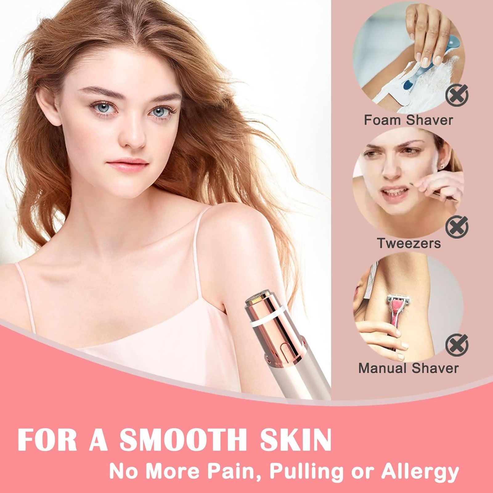 NCWSO Facial Hair Removal Device for Women (White, 5 in) bo6t7