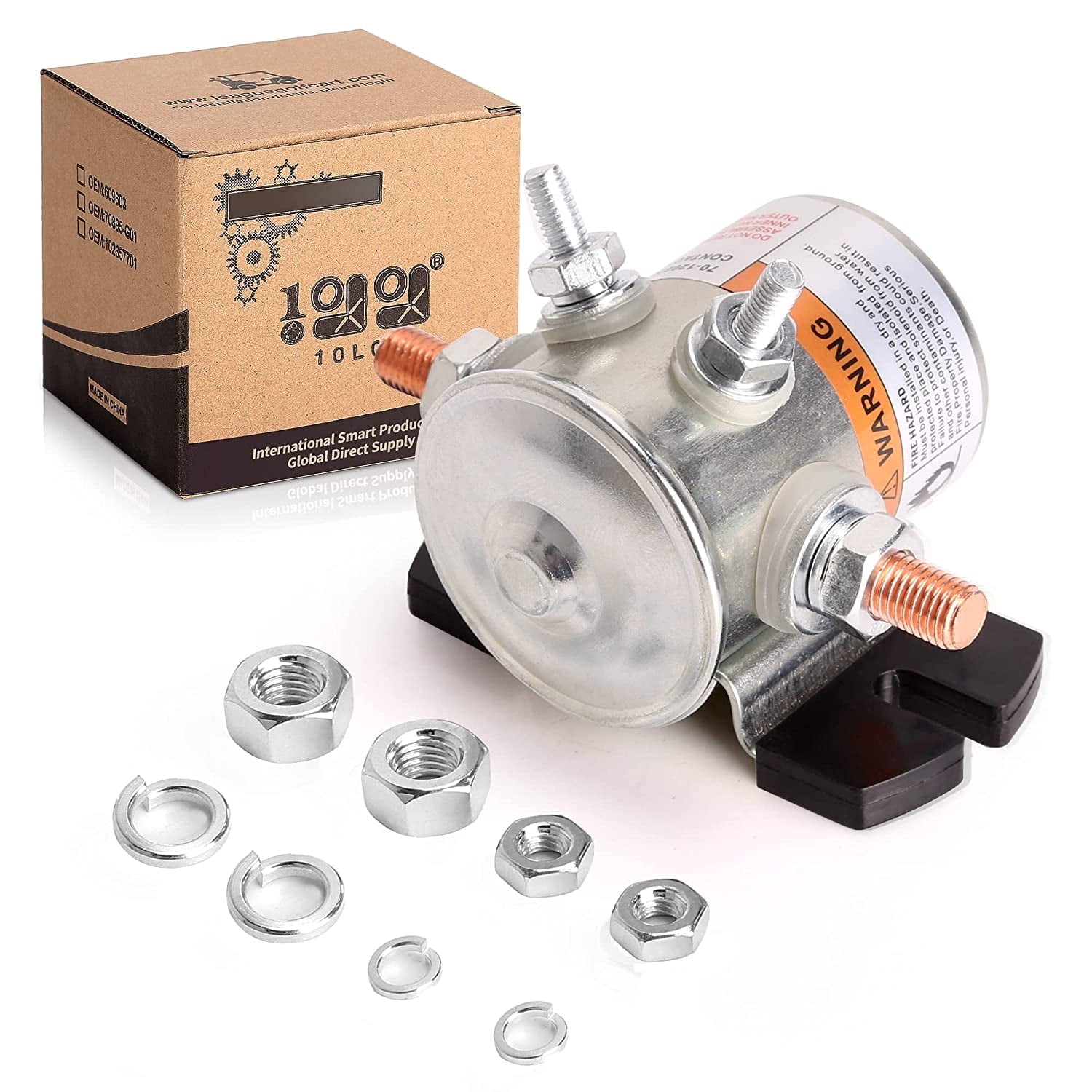 10L0L 36 Volt Starter Solenoid Relay for EZGO Golf Cart (Silver, 1 Pack) 5fja3