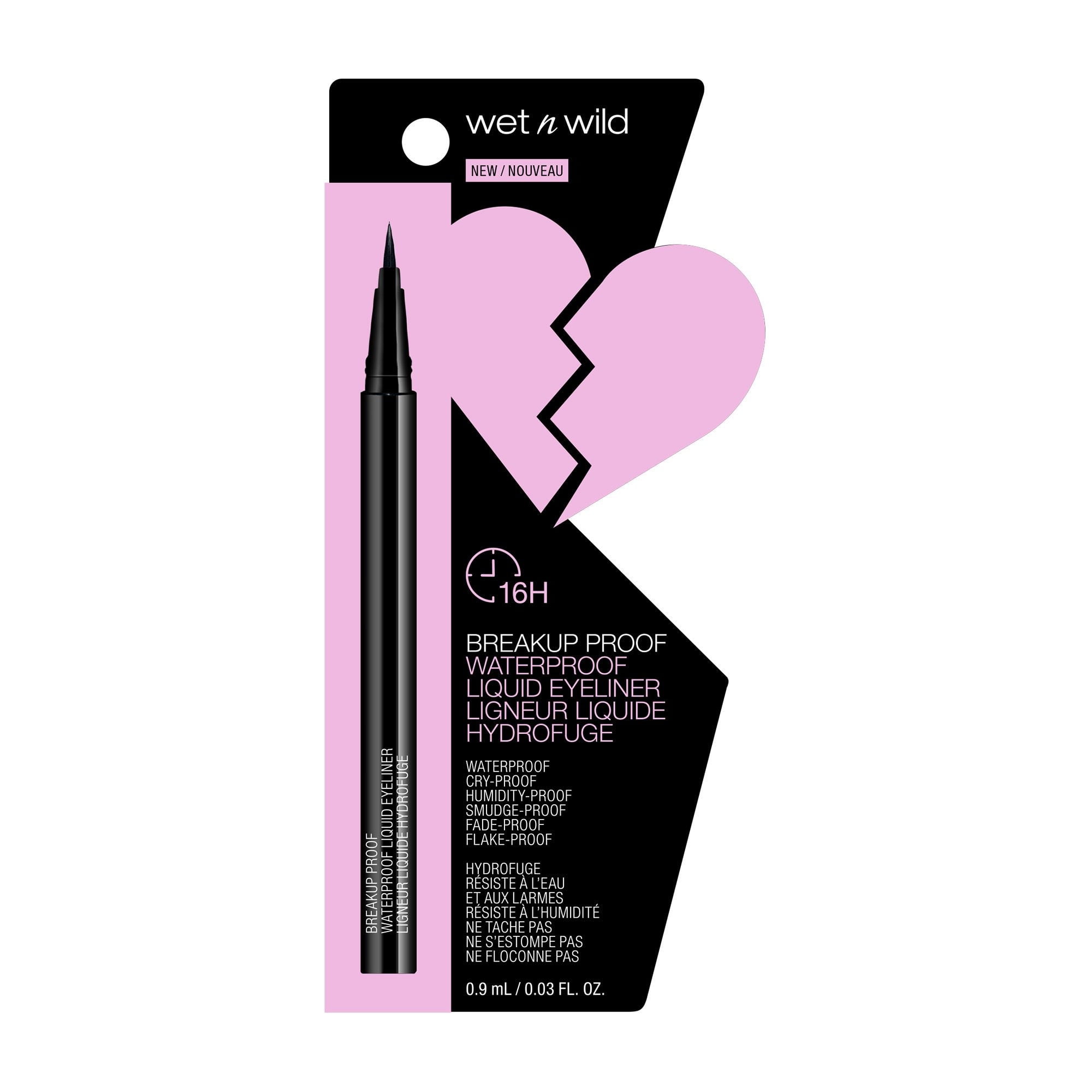 Wet n Wild Mega Last Breakup-Proof Liquid Eyeliner, Waterproof Precision Tip (Black, 0.02 fl oz) ctbvj