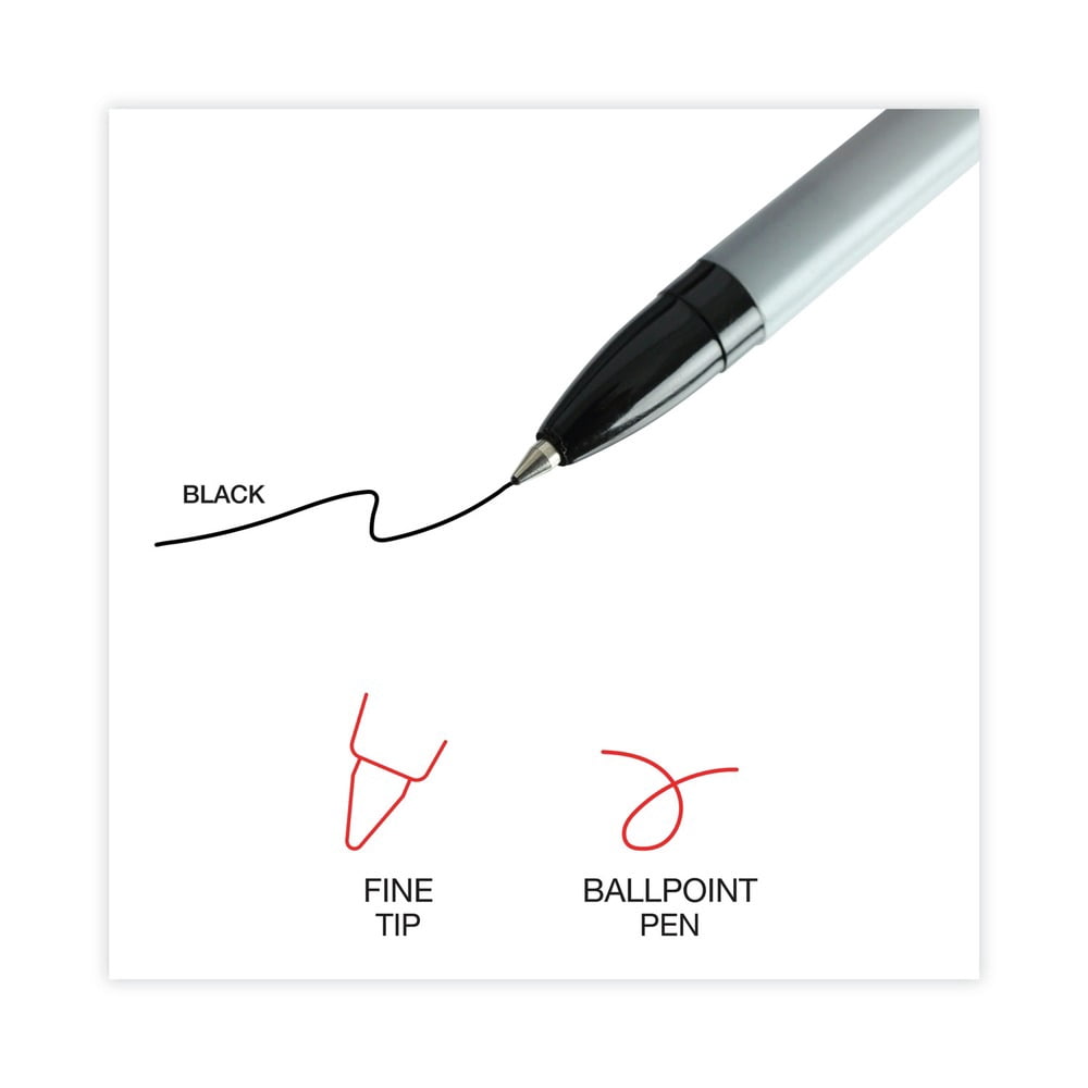 Universal Fine Point Ballpoint Pen Smooth Writing Office Supplies (Black, 12 Pack) i44ek