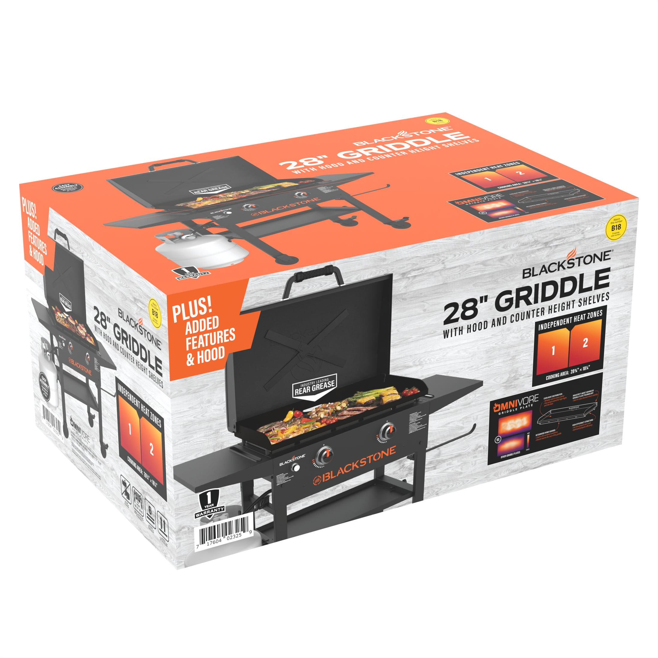 Blackstone Original Outdoor Griddle, 2-Burner Flat Top Grill with Hood (Black, 28 in) tkdfs