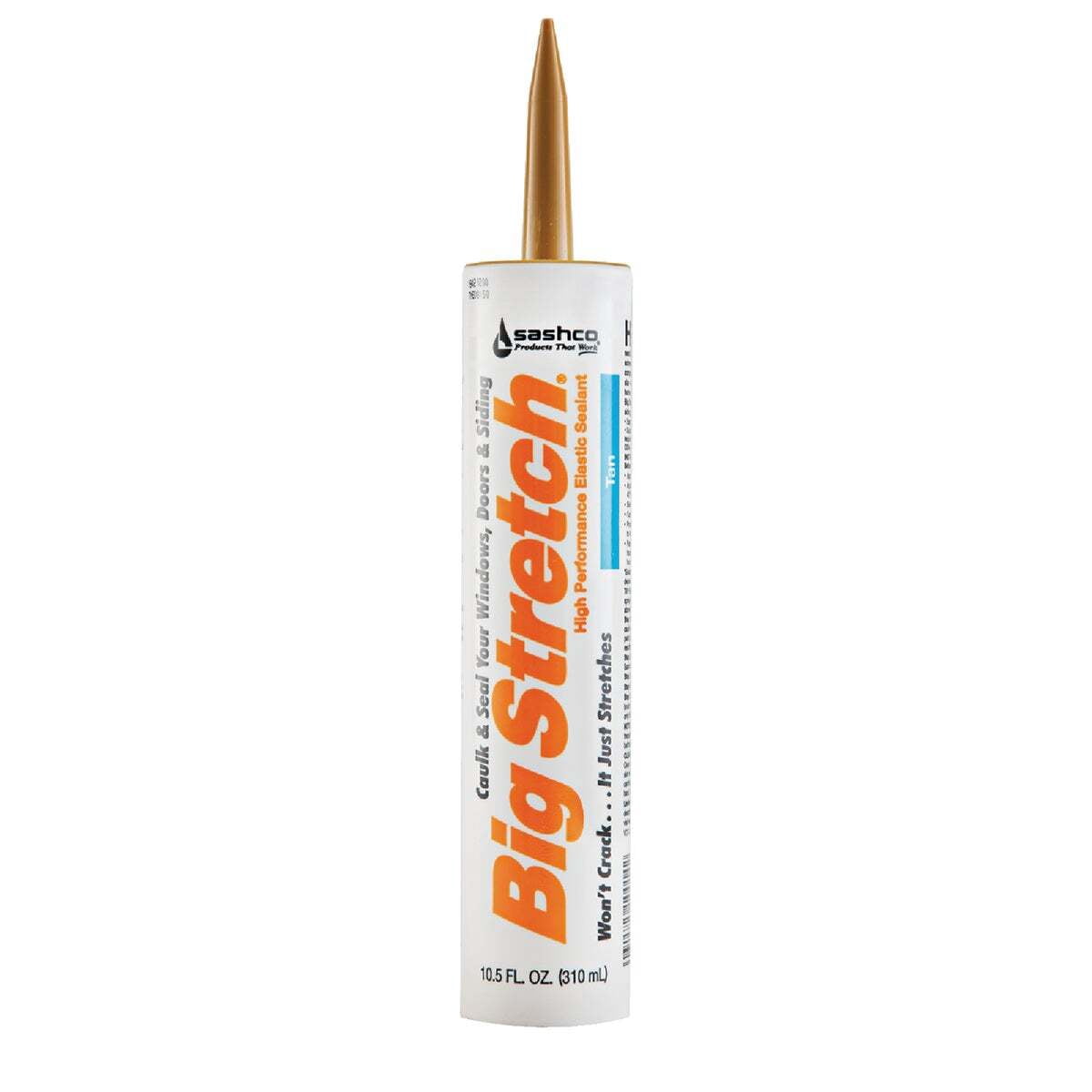 Sashco Big Stretch Acrylic Latex Caulk, Flexible and Crack-Proof Sealant (Tan, 10.5 oz) b2059