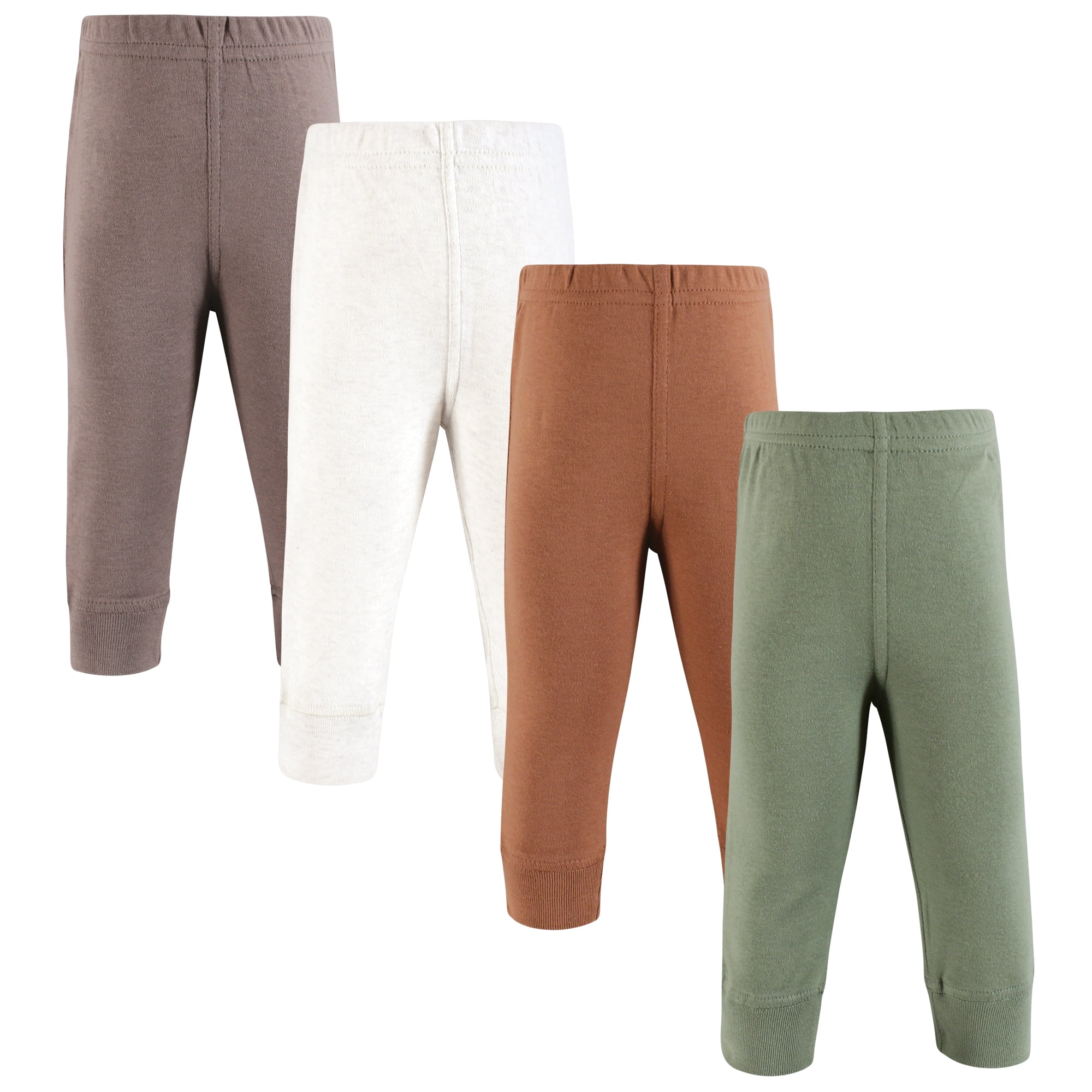 Hudson Baby Tapered Ankle Pants, Soft Cotton Everyday Wear (Brown, 4-Pack) 57qyz