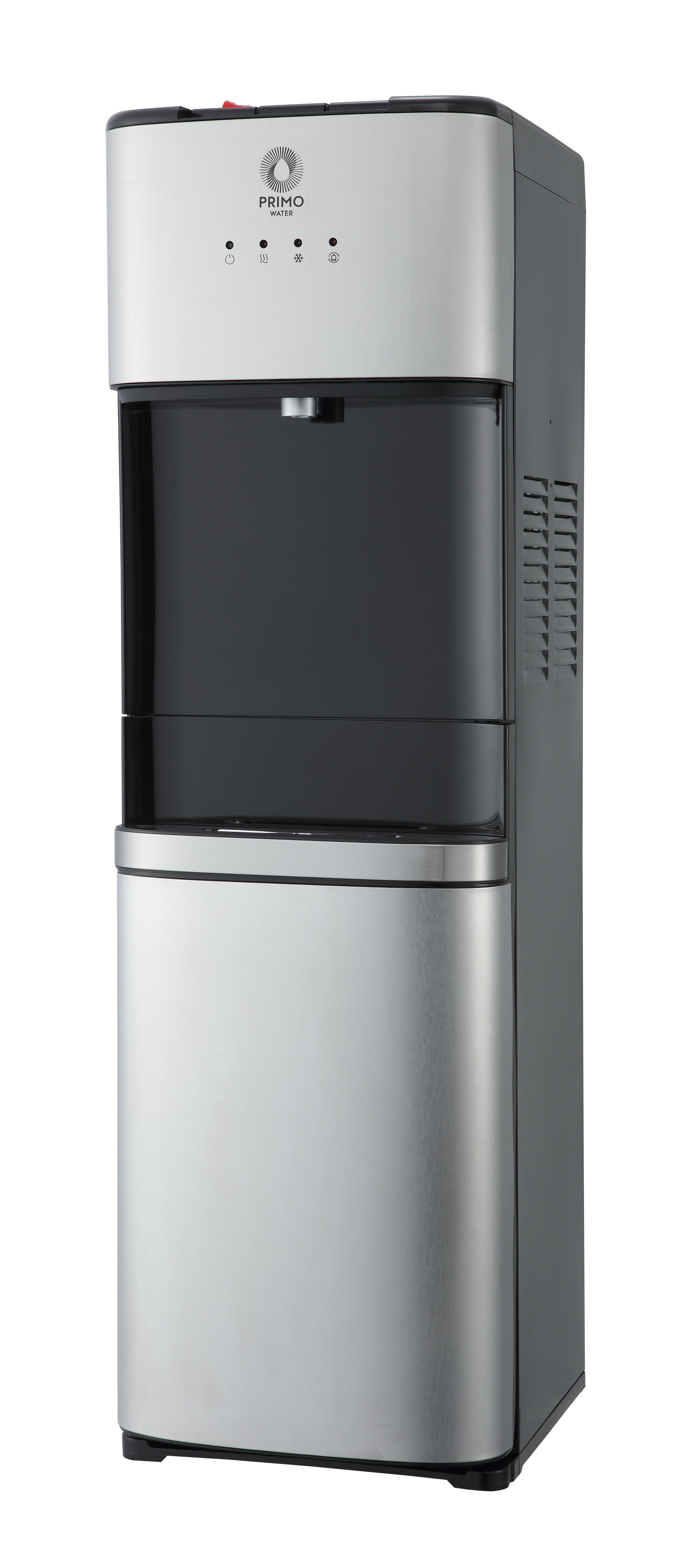 Primo Deluxe Bottom Load Water Dispenser, Hot Cold and Room Temperature (Black and Stainless, 5 gal) ay0sy