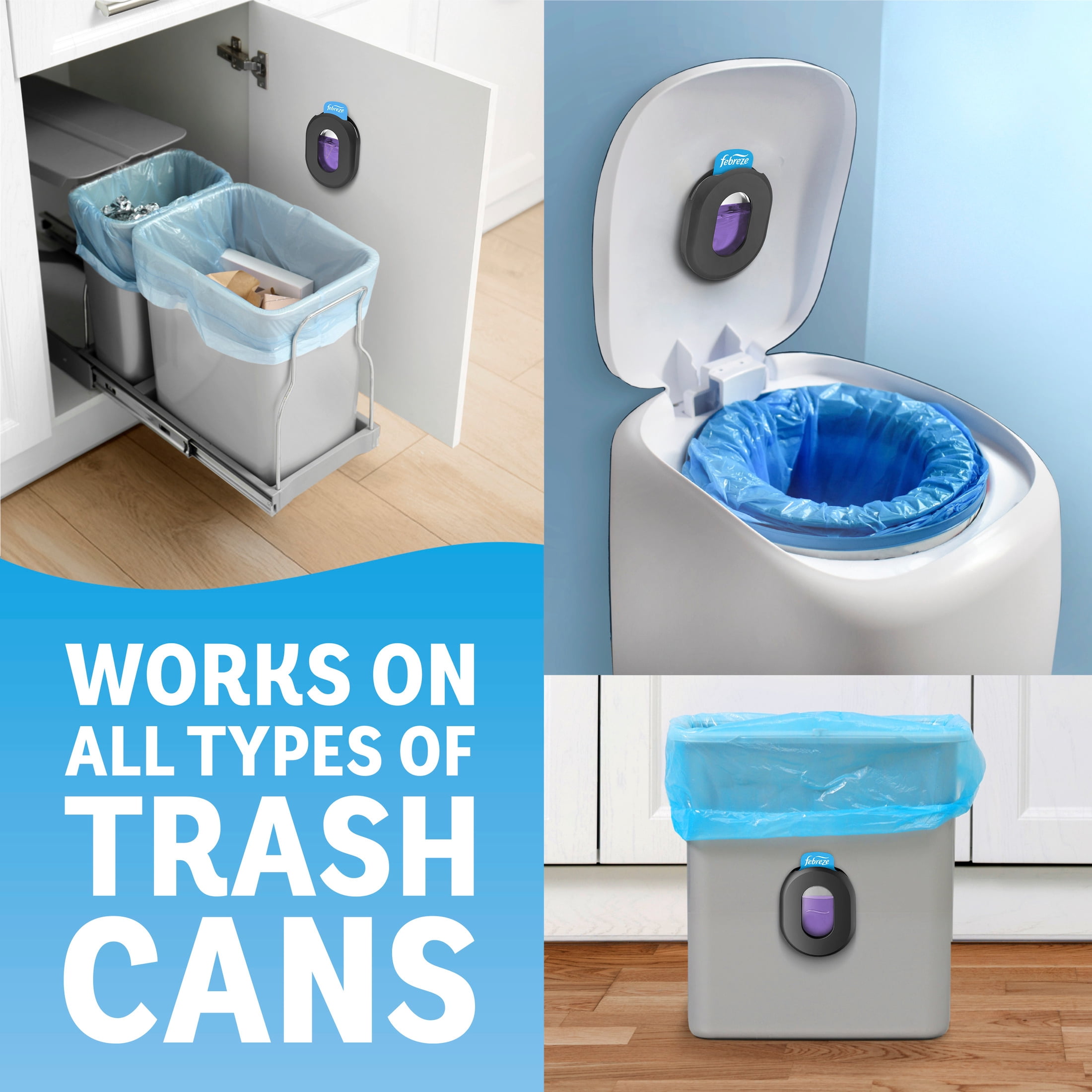 Febreze Trash Odor Fighter Kitchen Deodorizer (Twilight Lavender, 1 Holder and 1 Refill) s8qhk