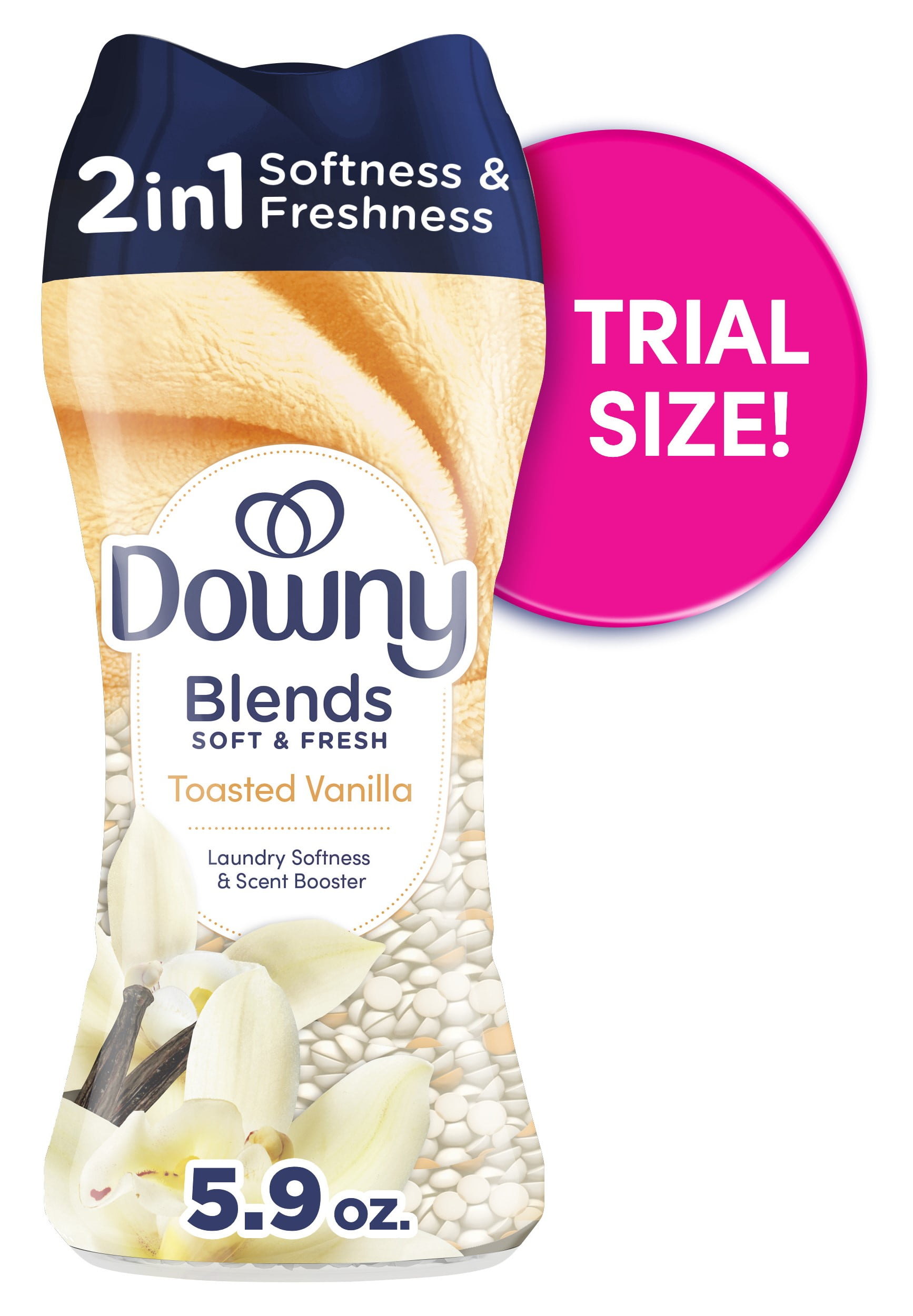 Downy Blends In-Wash Laundry Scent Booster Beads, Softening Fabric Enhancer, Toasted Vanilla (5.9 oz) rqo6g