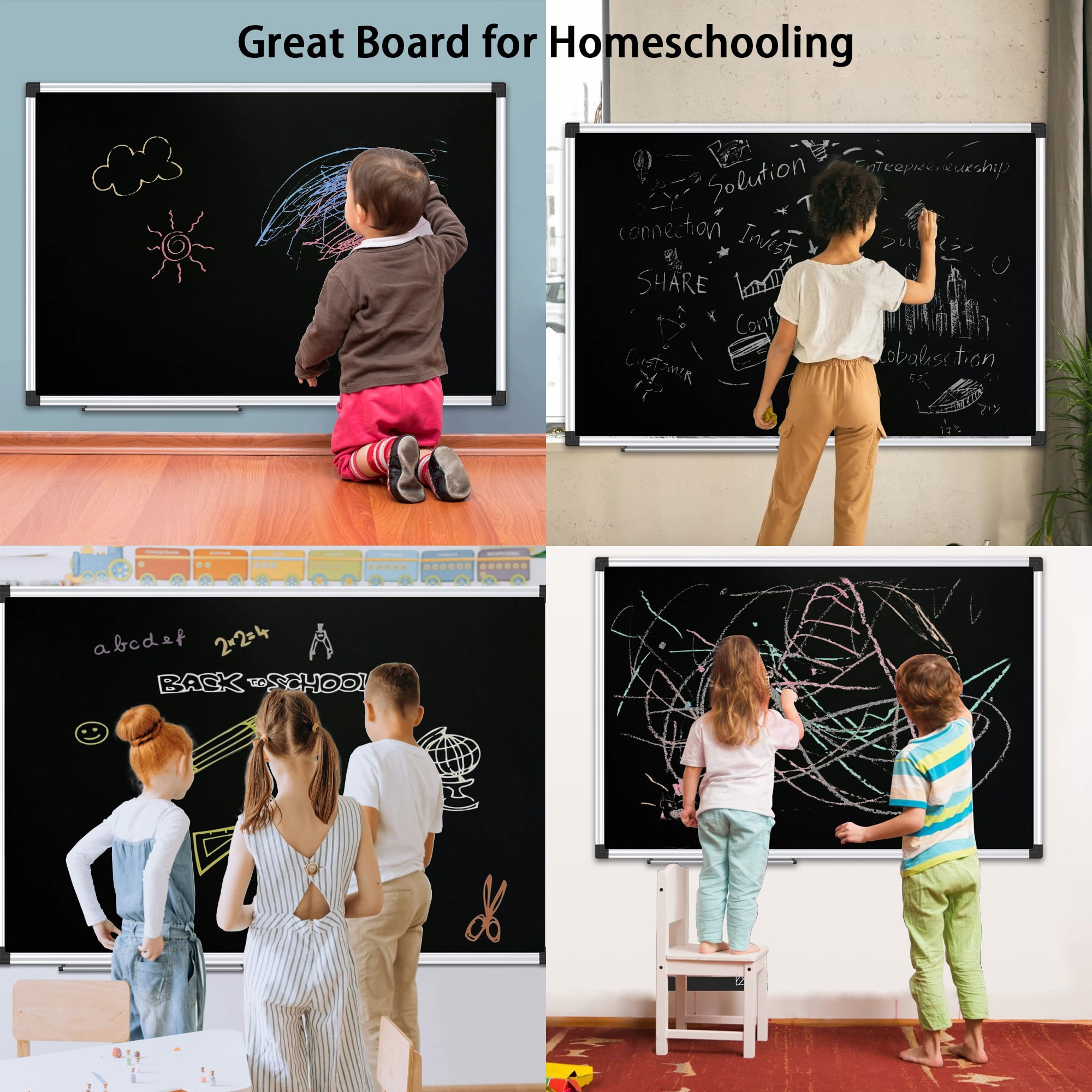 AGCAN Magnetic Chalkboard Wall Mounted Writing Board for Home and School (Black, 23 in x 17 in) nlu5c