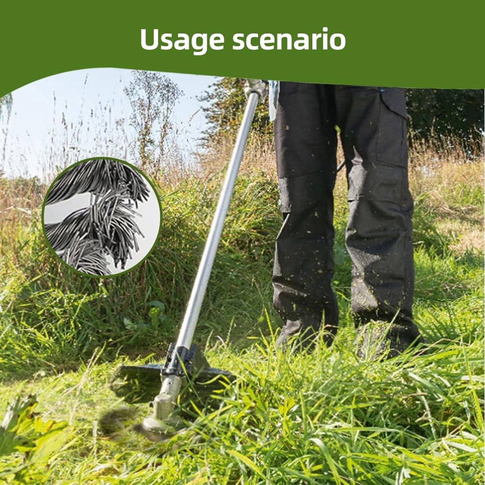 LINMOUA Universal Steel Wire Trimmer Head Heavy-Duty Weed Brush Cutter (Silver, 6 in, 3 Pack) f64ut