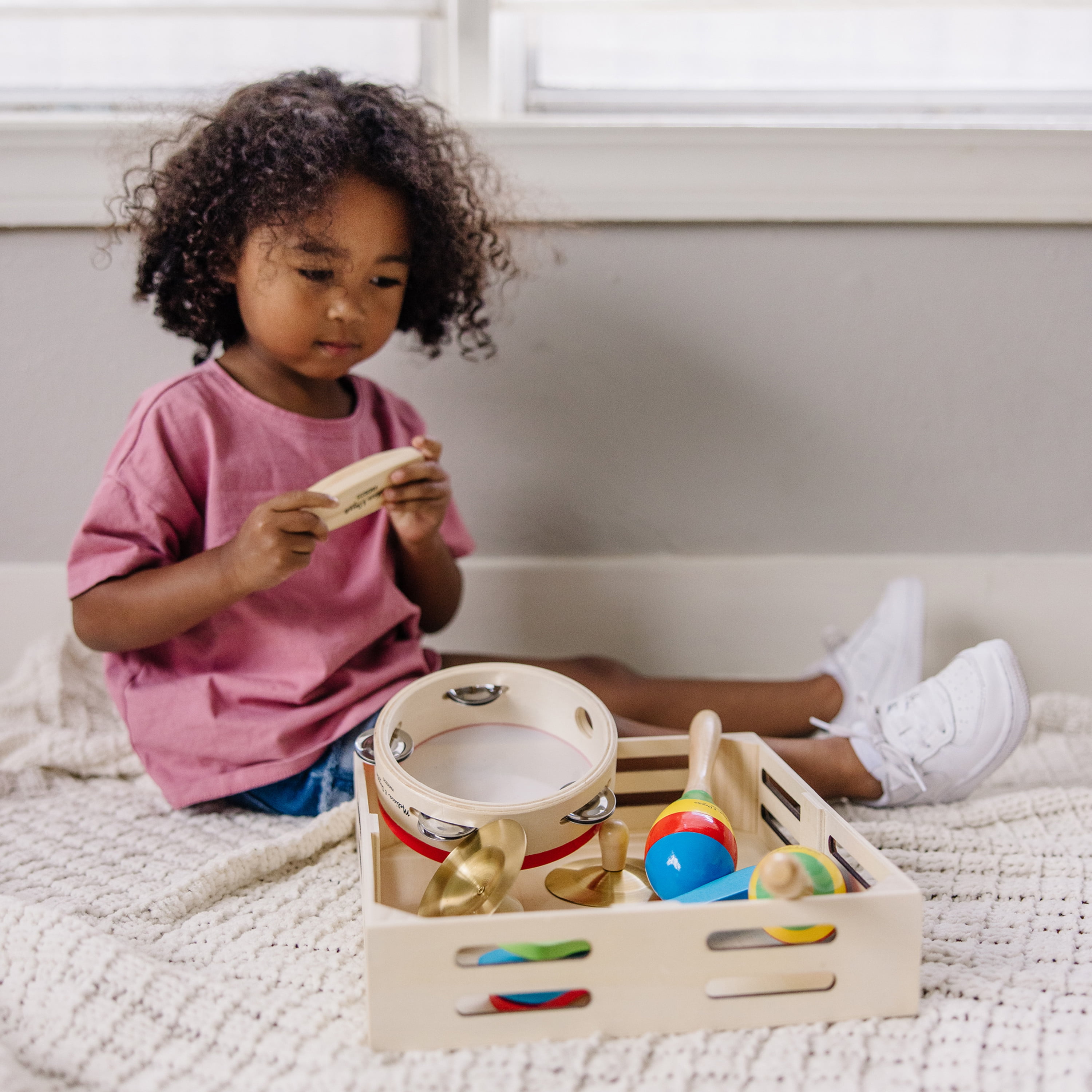 Melissa & Doug Music Makers 7-Piece Wooden Musical Instrument Set (Red, 7-Piece) piy3c
