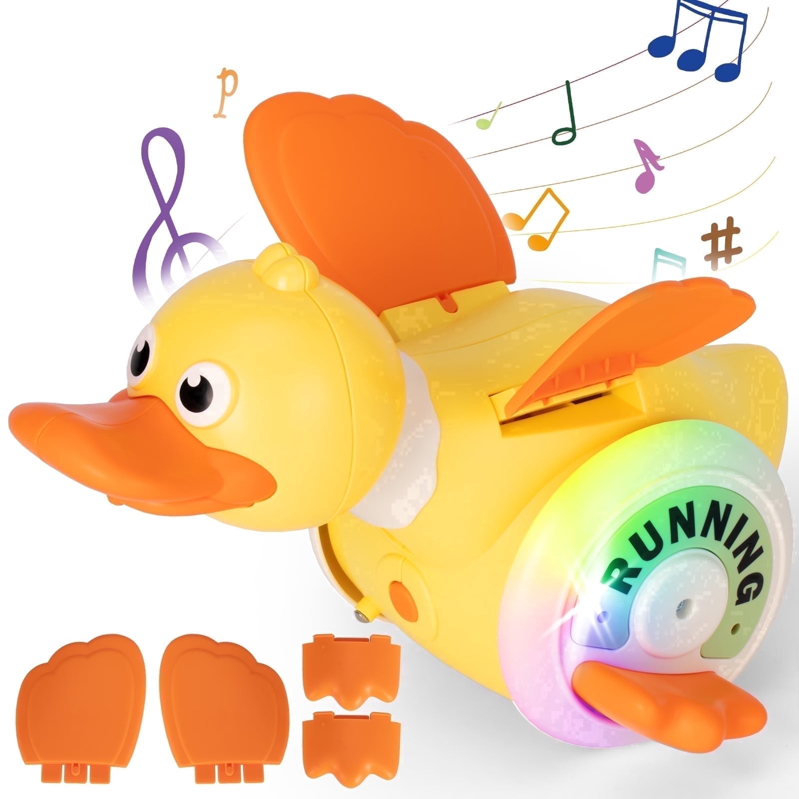 Lvelia Crawling Duck Baby Toy, Interactive Musical Sensory Development Toy for Tummy Time (Yellow, 1 Pack) 6ofyu