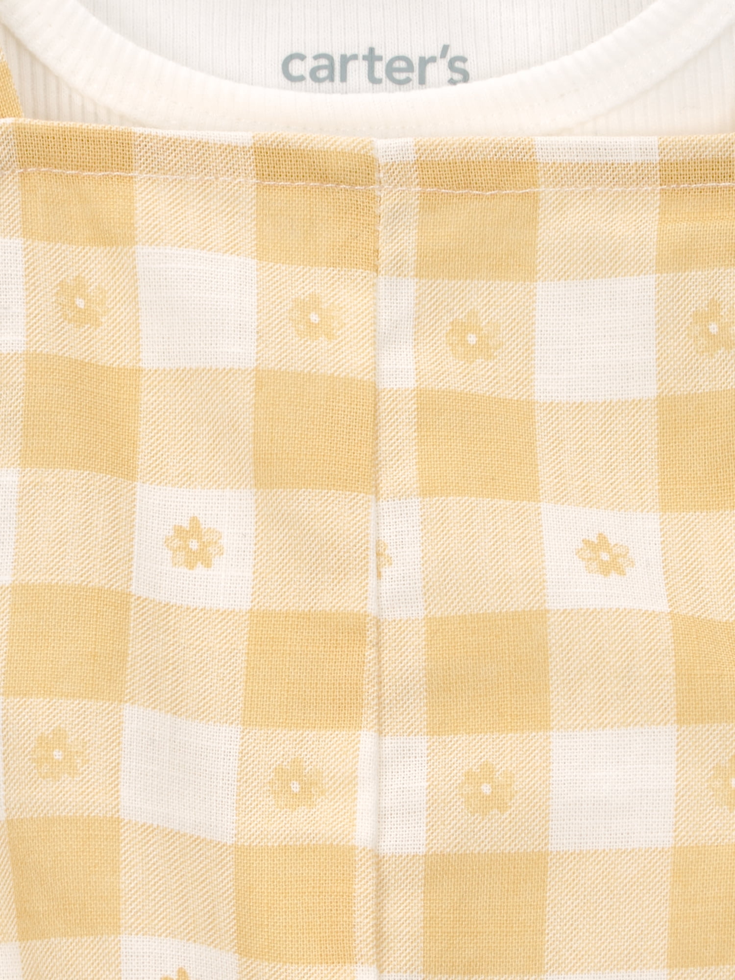 Carter's Child of Mine Baby Girl Overall Set, 2-Piece Cotton Outfit (Yellow, 0-3 Months) 7852f
