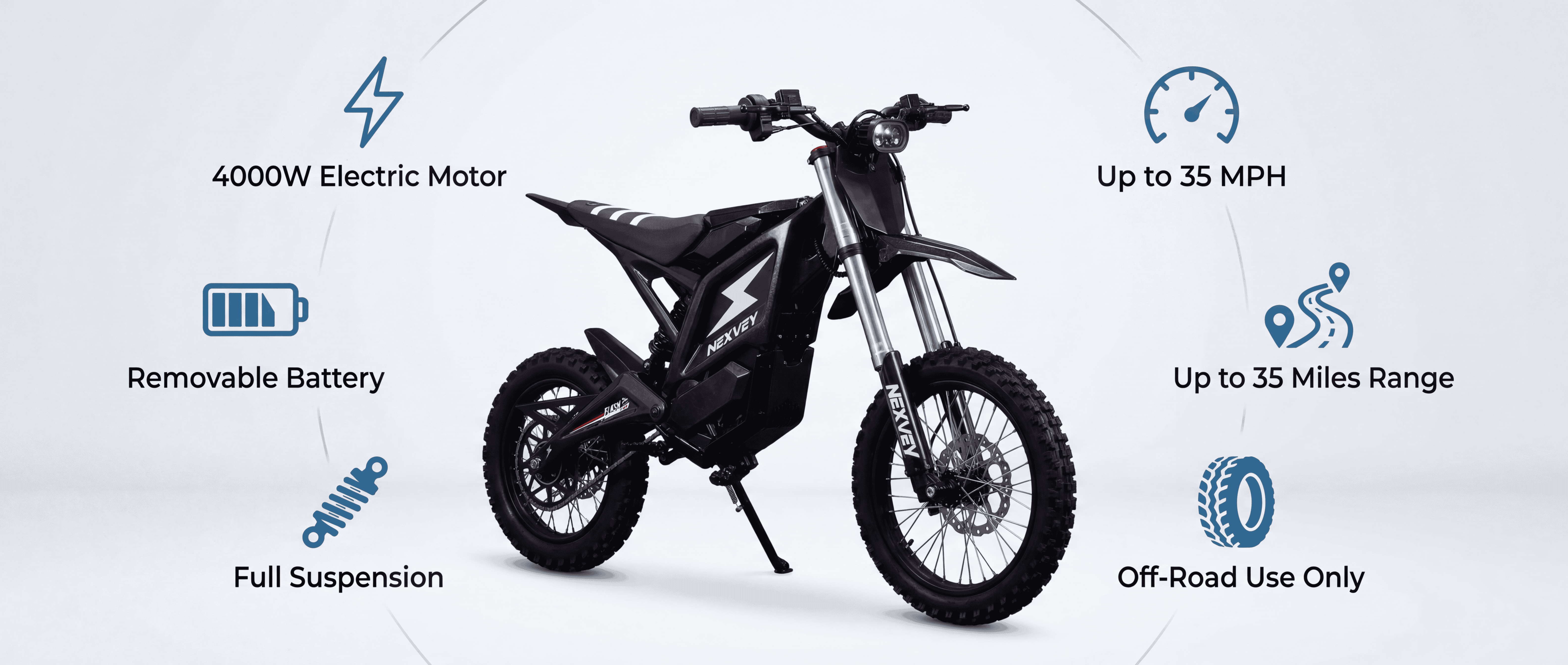 NEXVEY Electric Dirt Bike for Teens, Off-Road Motorcycle with 4000W Peak Motor, 35 MPH Top Speed, 35 Miles Range, Full Suspension (Black, 28 in Seat Height) yhdmc