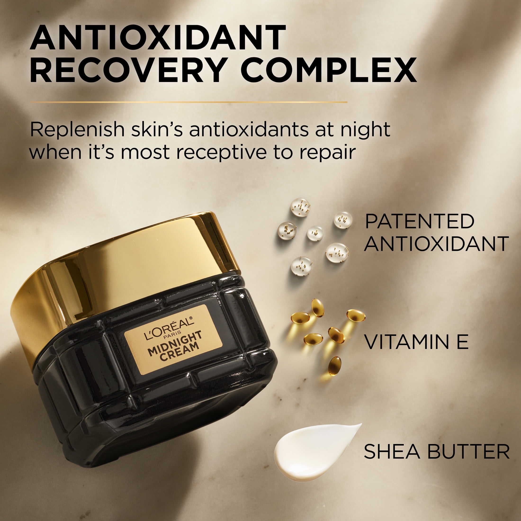 L'Oreal Paris Cell Renewal Midnight Cream, Anti-Aging Antioxidant Recovery Complex (1.7 oz) et9g1