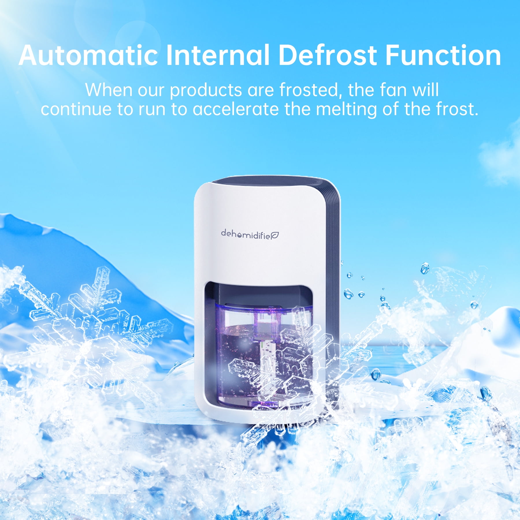 Kloudic Compact Dehumidifier for Home, Ultra Quiet Peltier Technology with Auto Shut Off (White, 40.58 fl oz) wwtak