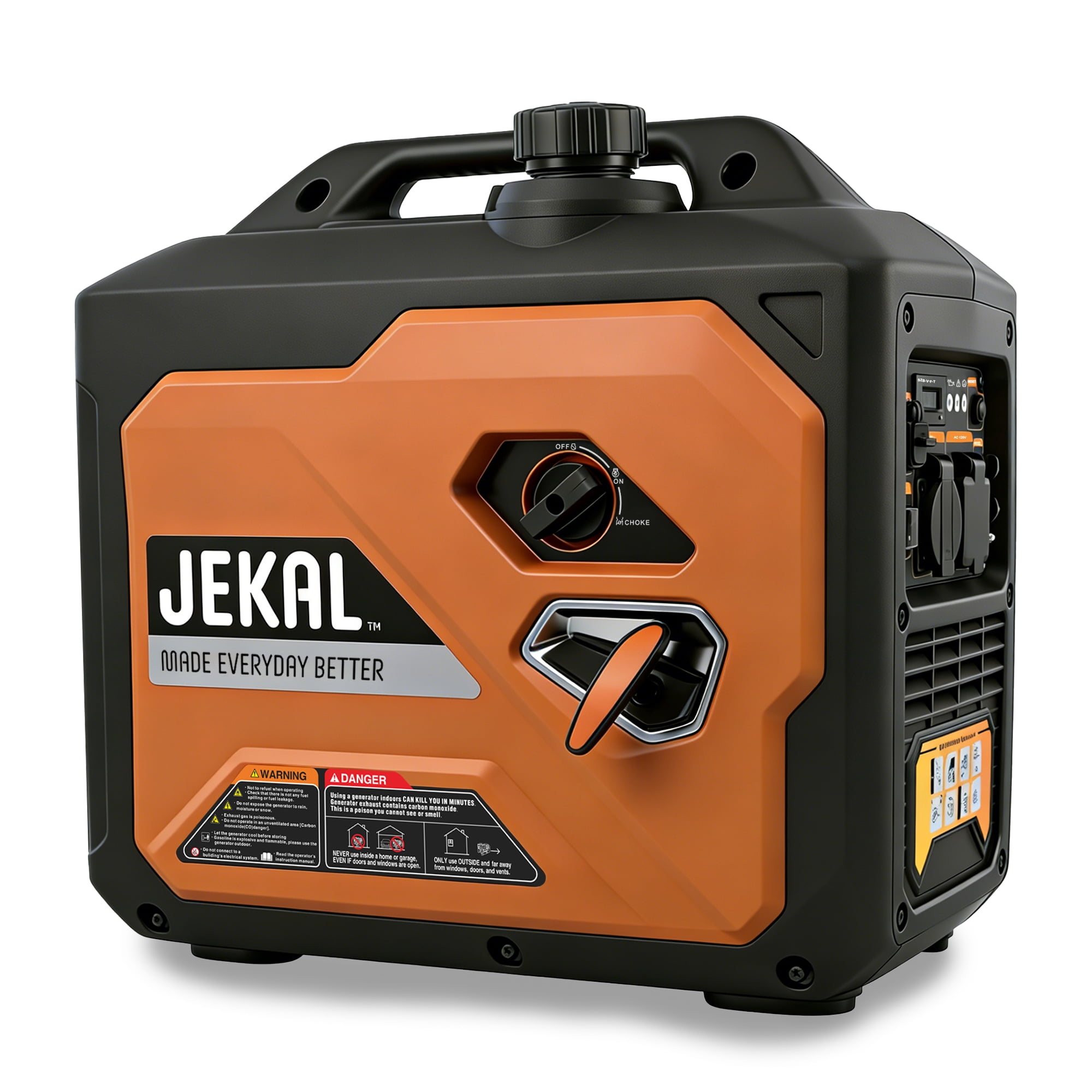 MUSSLAN 2500W Portable Inverter Generator, Quiet Gas Propane Powered Engine with CO Sensor and RV Ready Outlet (2500W) fdc3g
