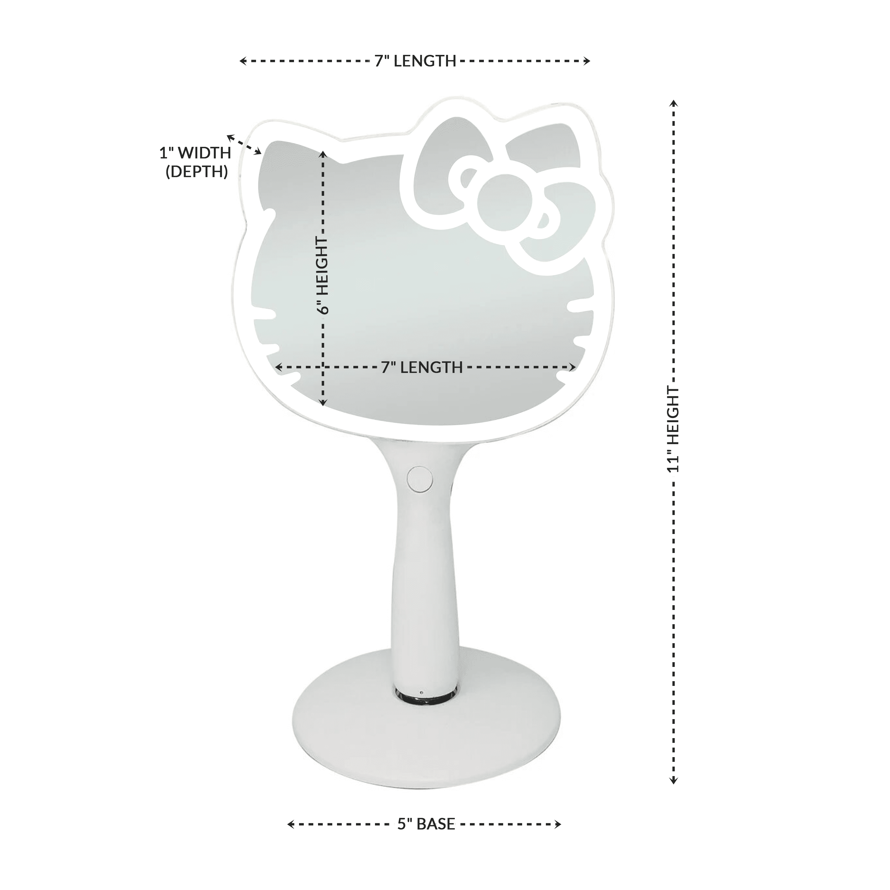 Impressions Vanity Hello Kitty LED Lighted Handheld Makeup Mirror with Magnetic Stand (White, 7 in) t7unv