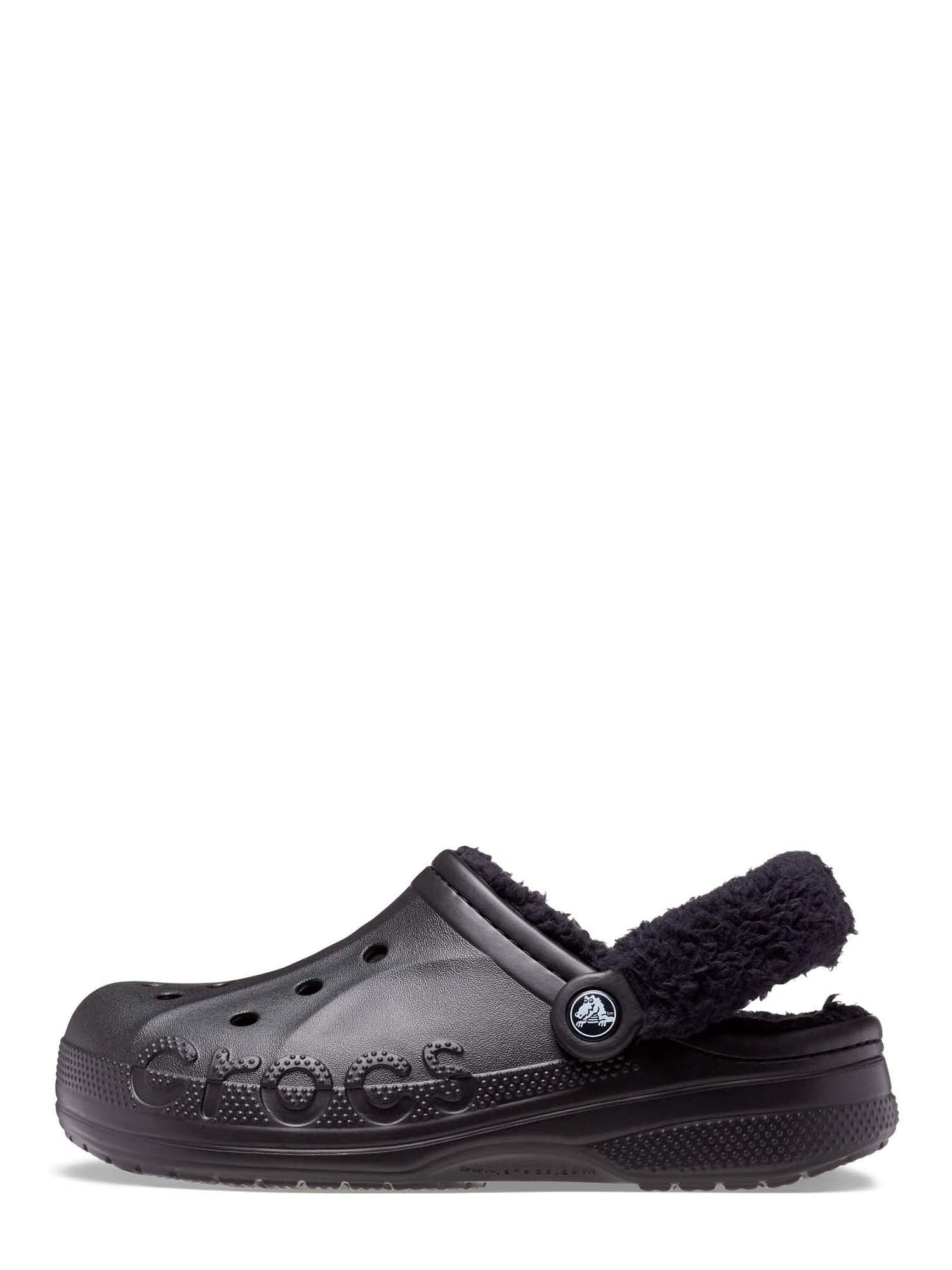 Crocs Unisex Baya Lined Fuzz Strap Clogs (Black, 10 US) 7olg7
