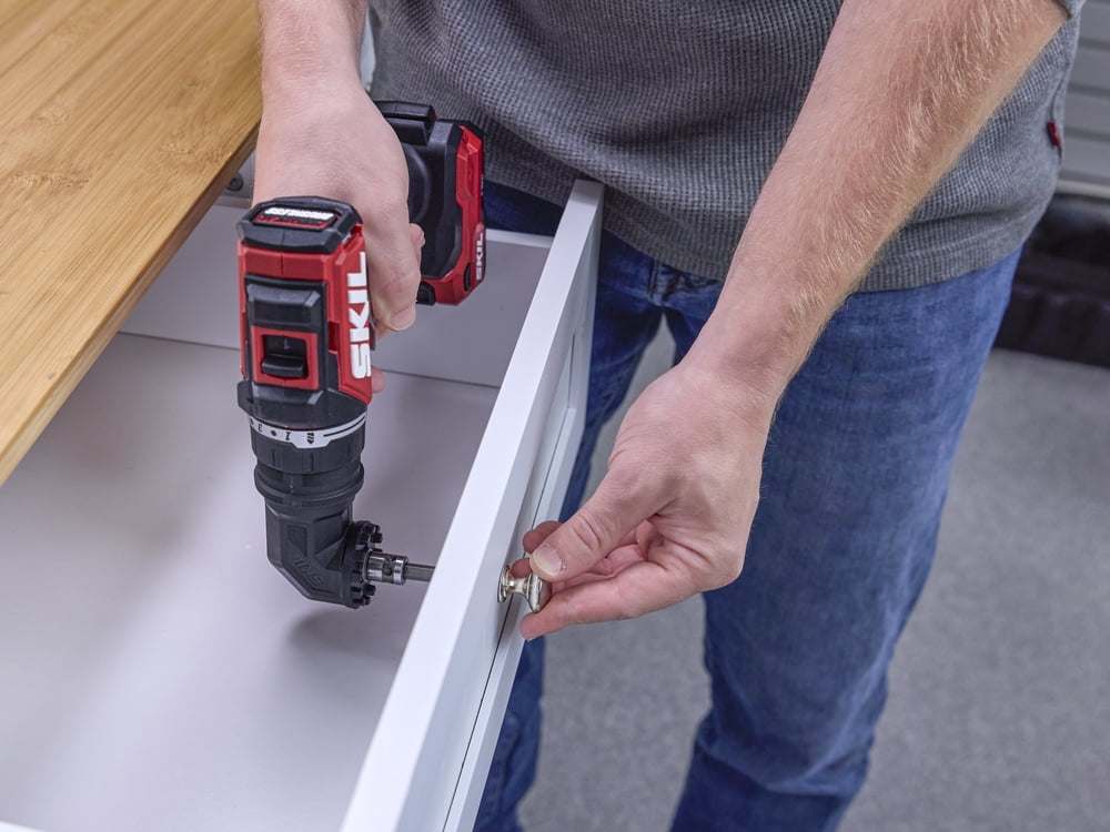 SKIL Brushless 20V Compact Multi-Head Drill Driver Kit (Red, 4-Attachment Set) yqdxn