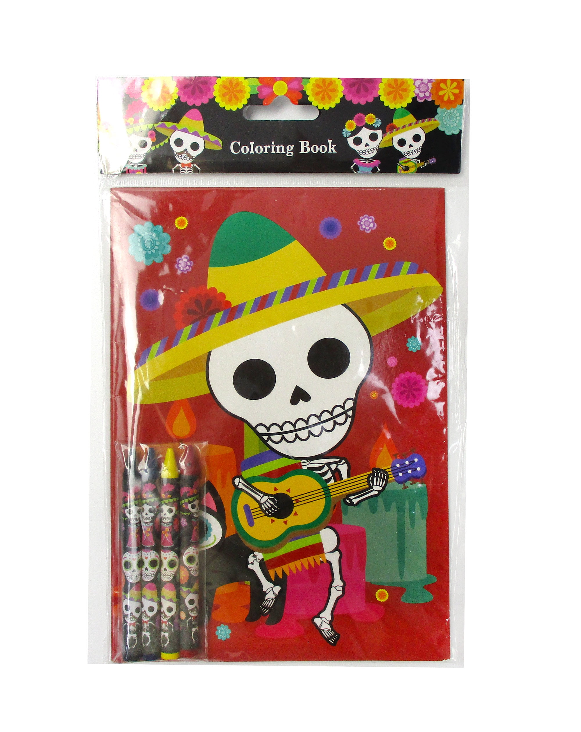 Tinymills Day of the Dead Coloring Book Party Favors Set (12 Pack, 9 in x 7 in) 6auj8