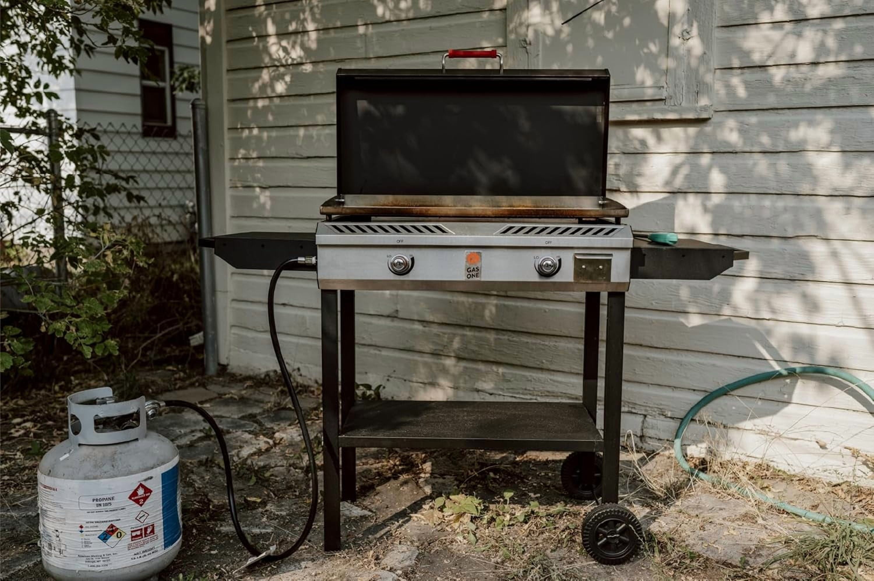 Gas One 2-Burner Propane Gas Griddle and Stove Combo with Flat Top Grill (Black, 2-Burner) 34ybv