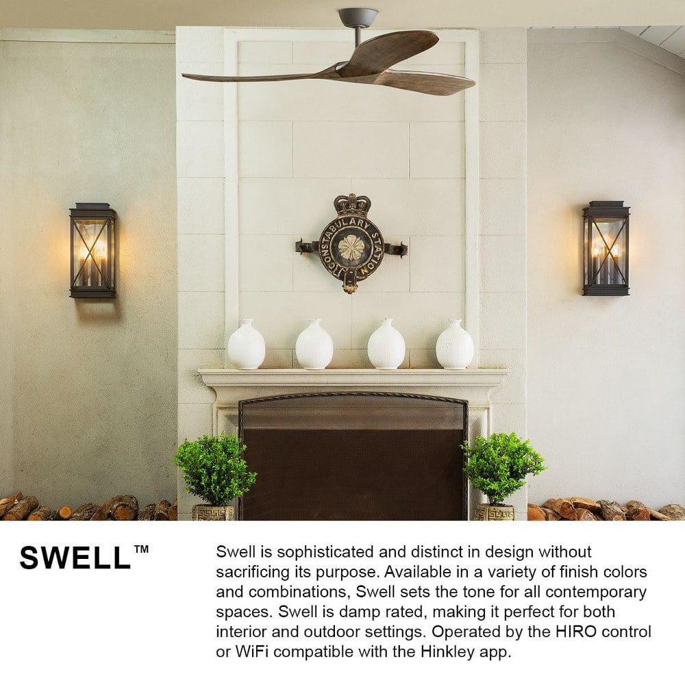 Hinkley Lighting Swell 80 in 3-Blade Ceiling Fan (Matte Black, 80 in) qfpof
