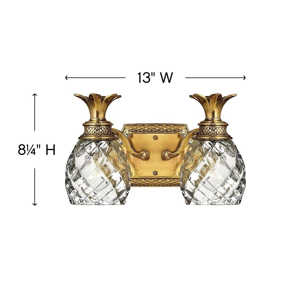 Bailey Street 2-Light Bathroom Vanity Fixture Traditional Glam Wall Sconce (Polished Antique Nickel, 13 in Wide) hf4gv