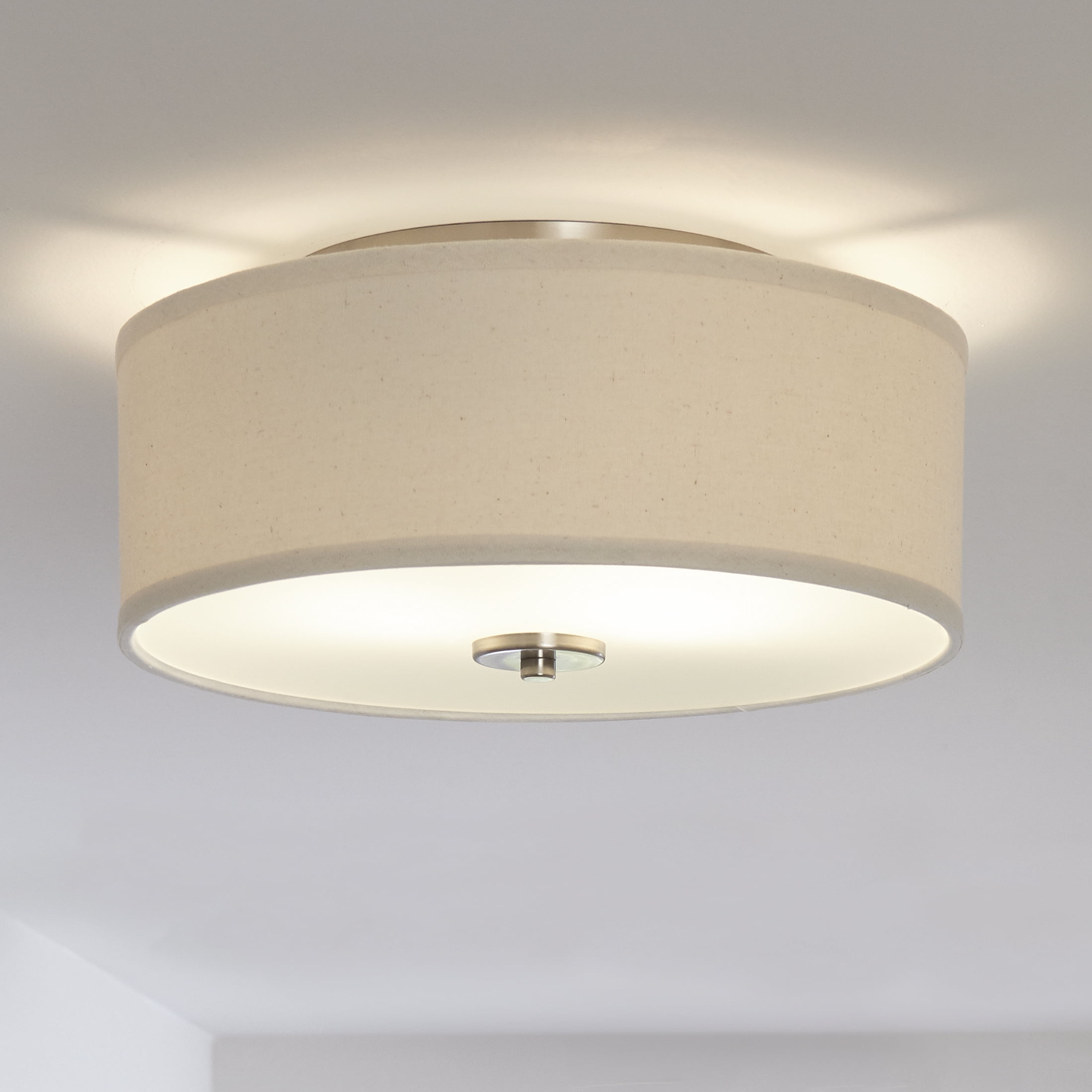Progress Lighting Inspire Collection Two-Light Flush Mount Ceiling Fixture (Brushed Nickel, 13 in) 8szt6