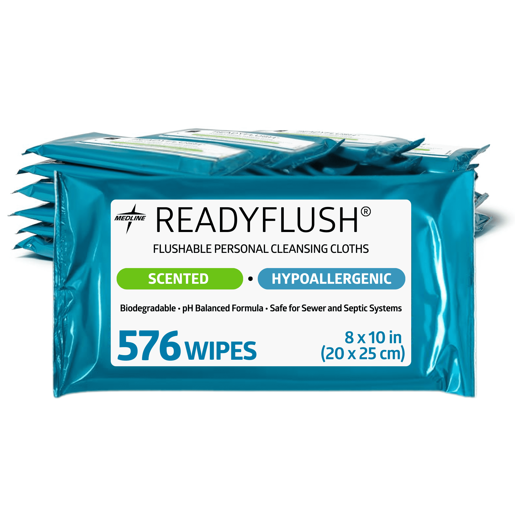 Medline ReadyFlush Scented Flushable Wipes for Adults (Hypoallergenic, 576 Count) o5jhm